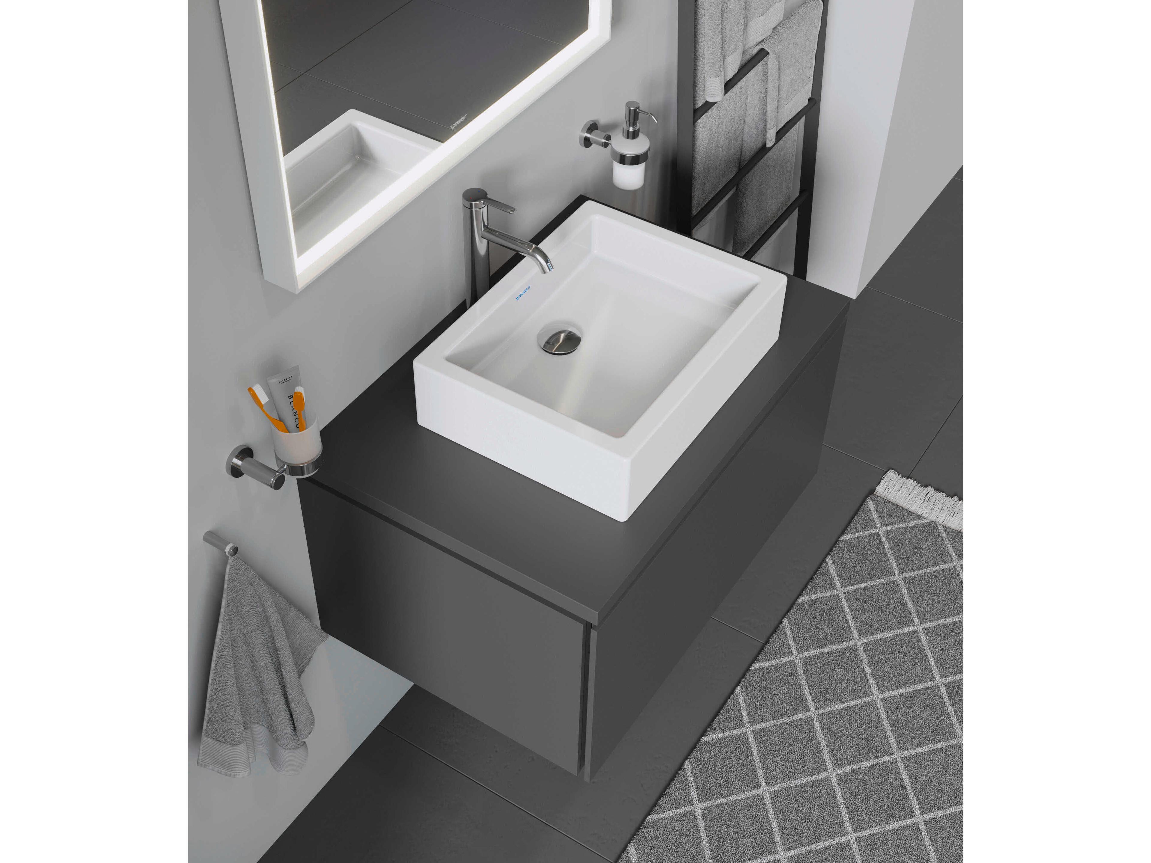 Duravit Vero 20'' Ceramic White High Gloss Washbowl Sink with No Faucet Hole