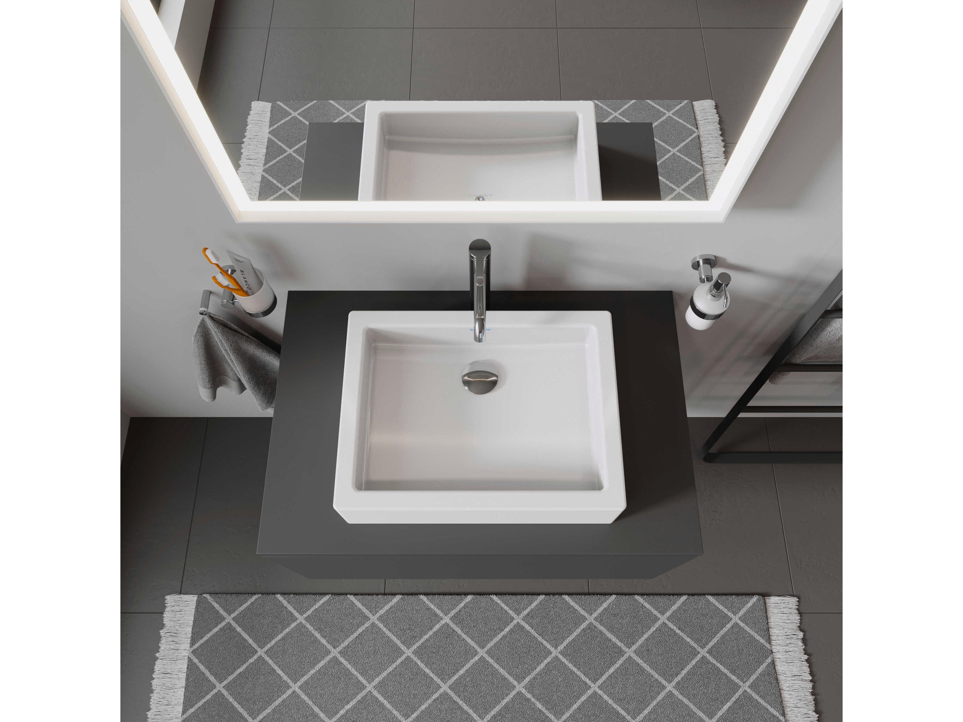 Duravit Vero 20'' Ceramic White High Gloss Washbowl Sink with No Faucet Hole