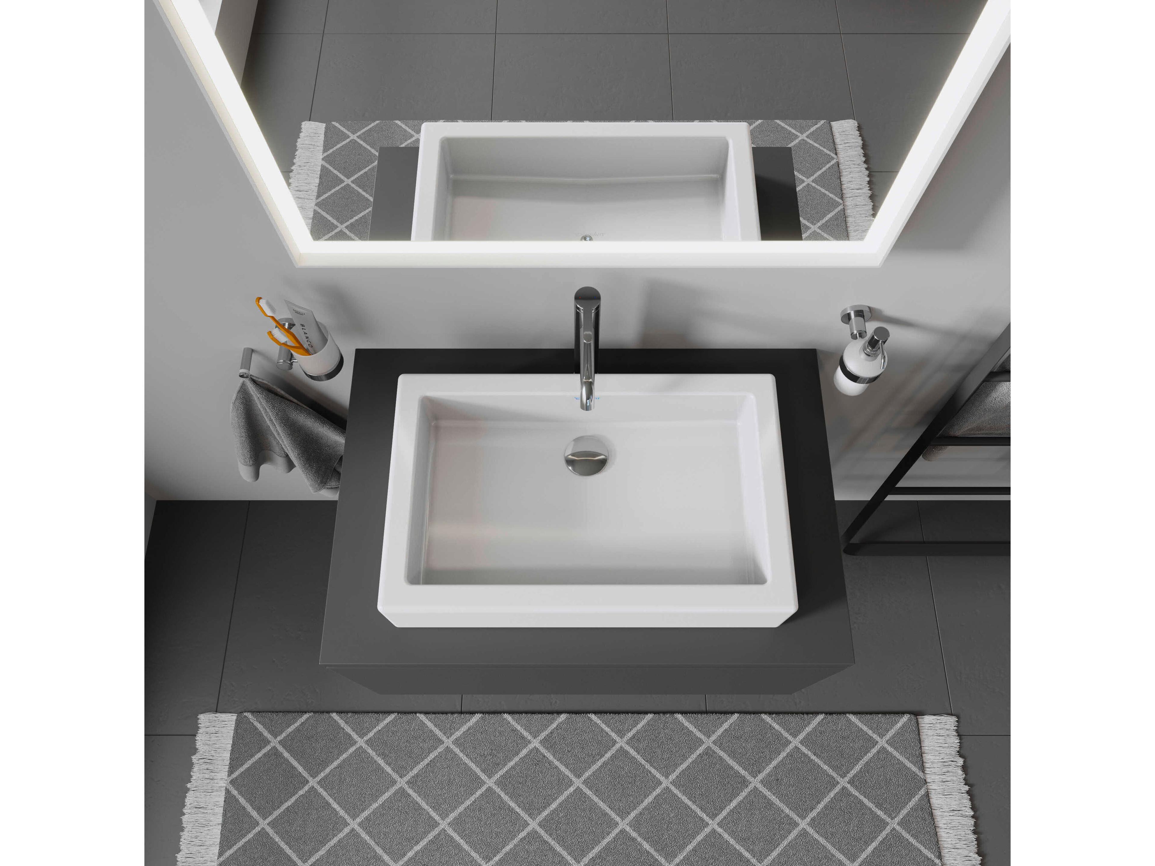 Duravit Vero 24'' Ceramic White High Gloss Washbowl Sink with No Faucet Hole