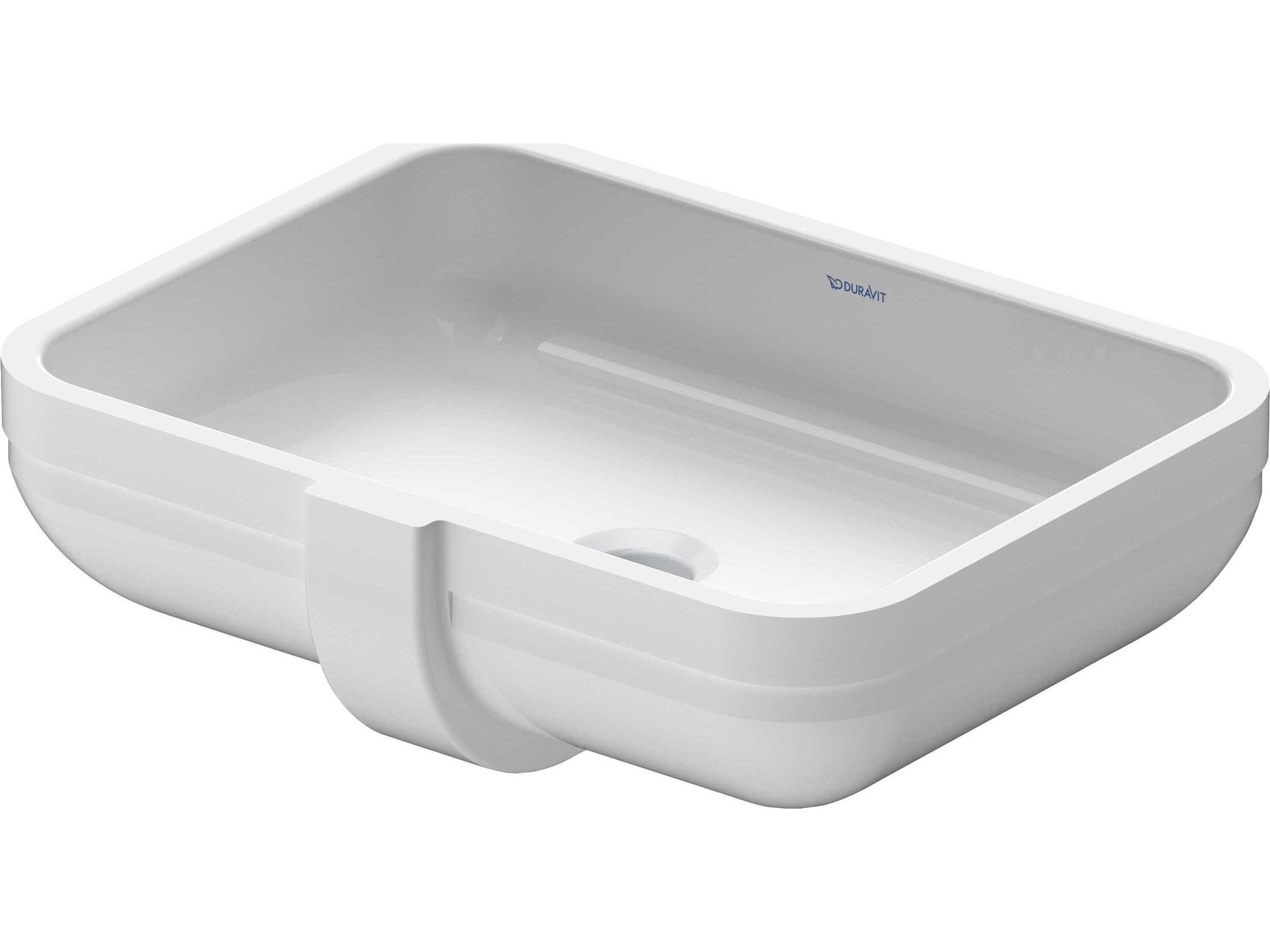 Duravit Happy D.2 21'' Ceramic White High Gloss Undermount Sink with No Faucet Holes