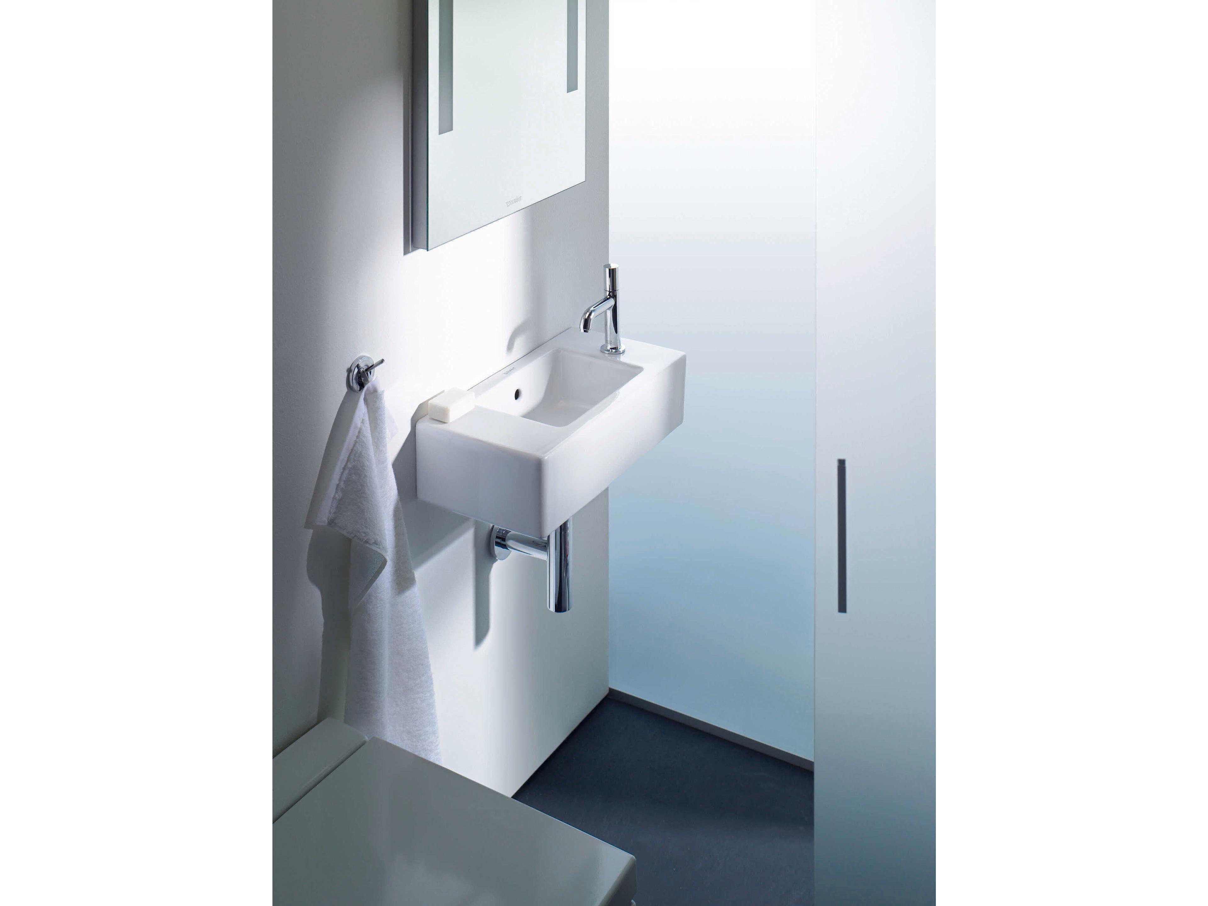 Duravit Vero 10'' Ceramic White High Gloss Hand Sink with 1 Faucet Hole