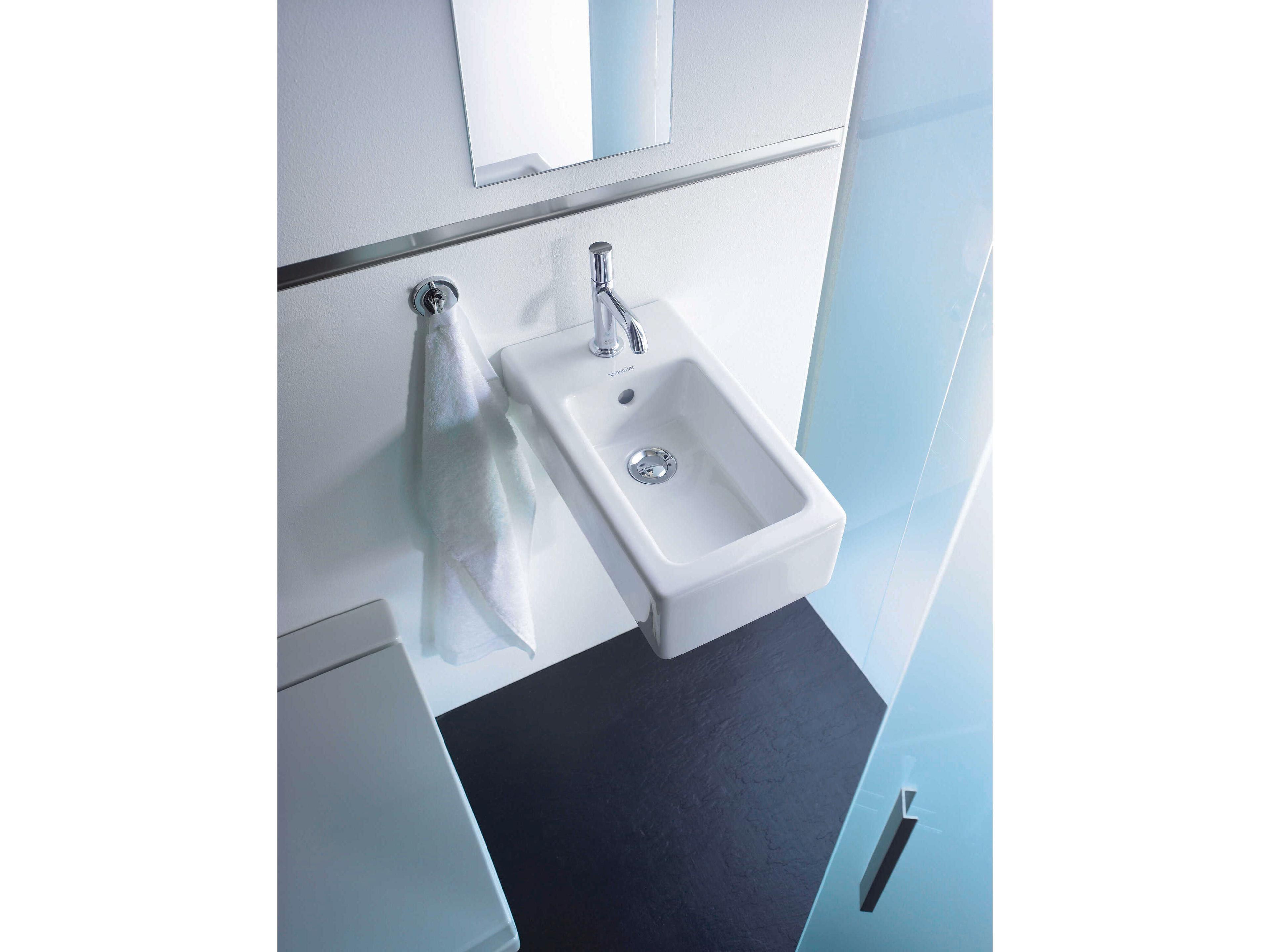 Duravit Vero 10'' Ceramic White High Gloss Hand Sink with 1 Faucet Hole