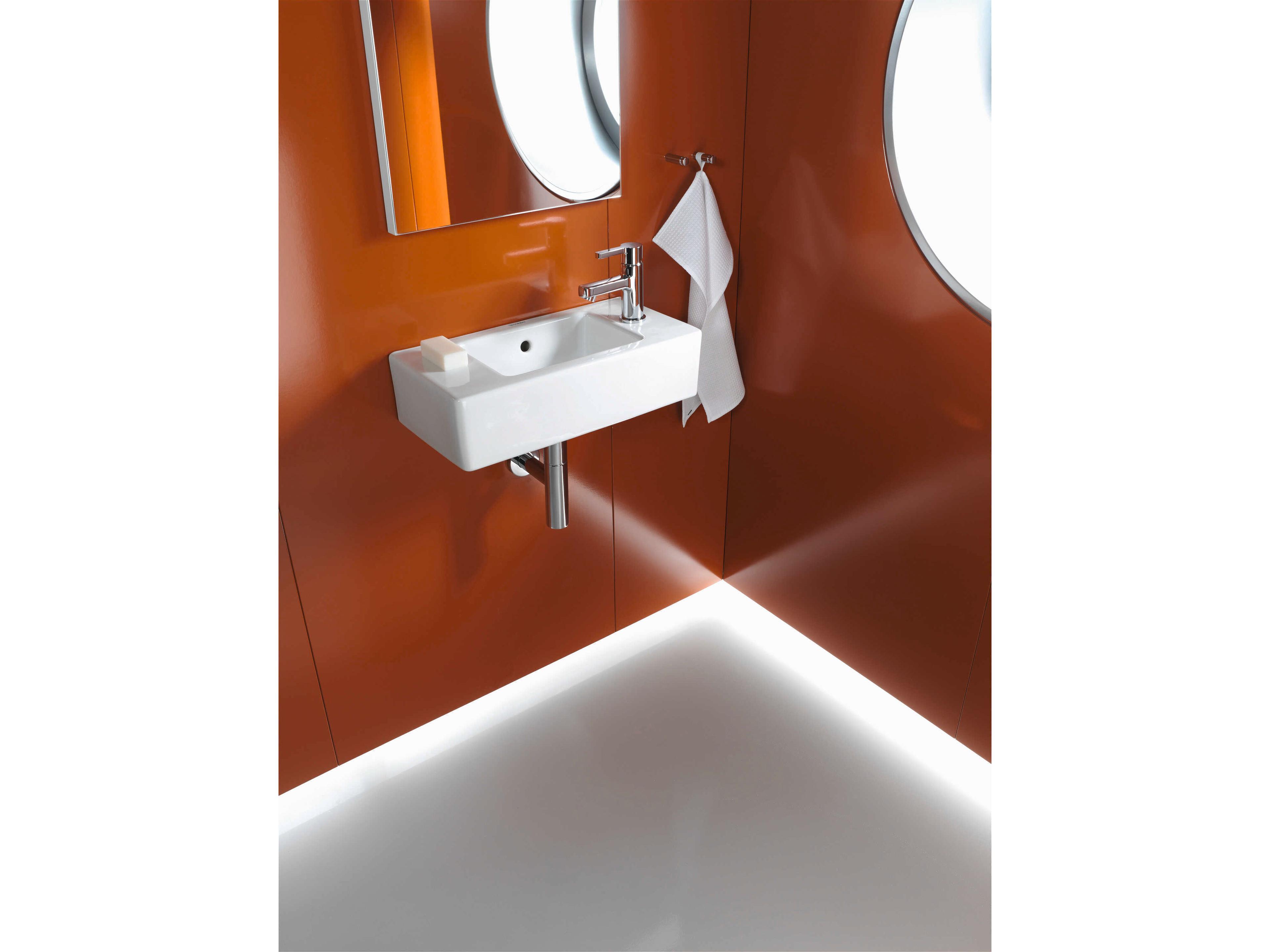 Duravit Vero 20'' Ceramic White High Gloss Hand Sink with 1 Left Side Faucet Hole