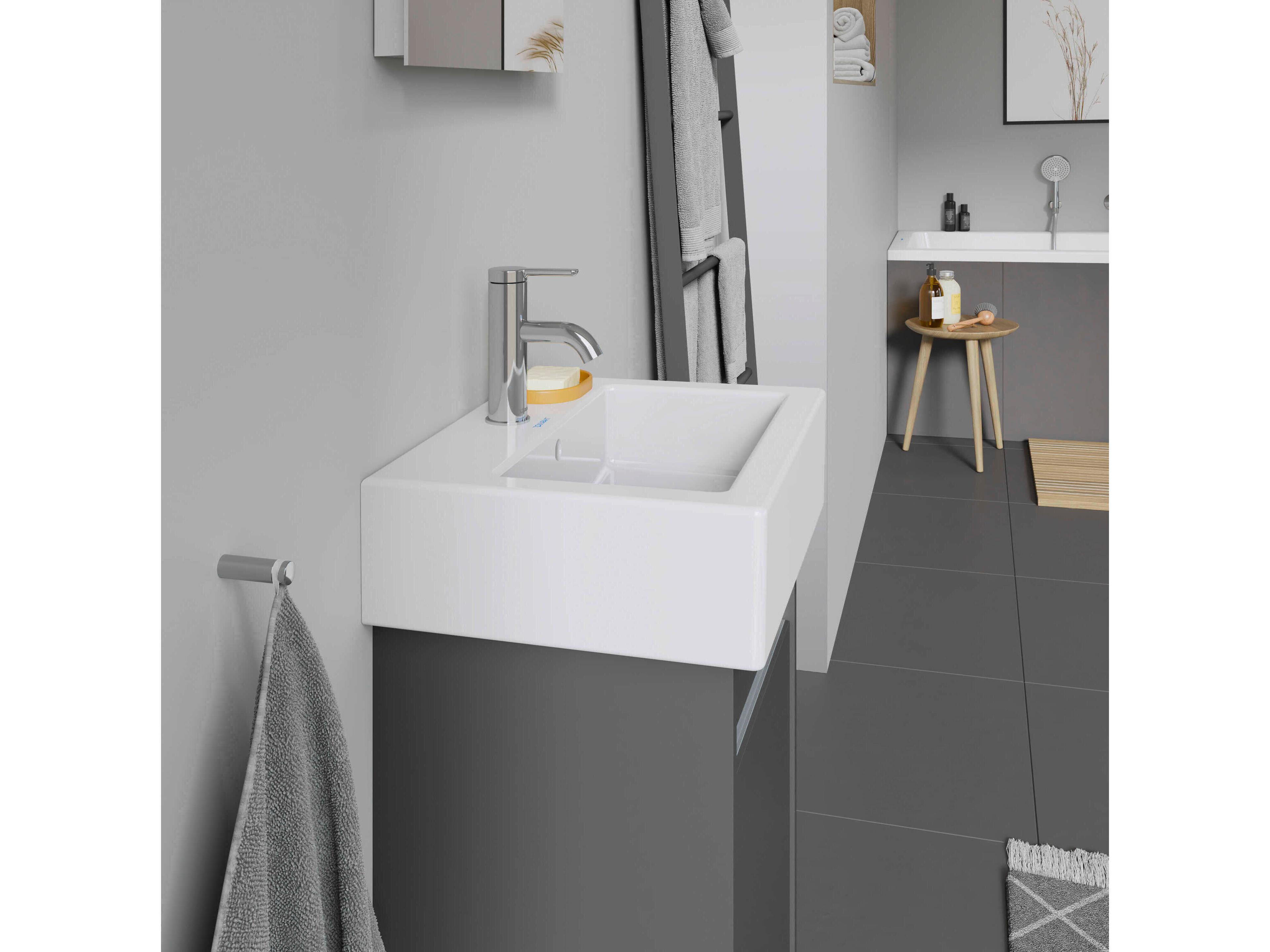 Duravit Vero 18'' Ceramic White High Gloss Hand Sink with 1 Faucet Hole