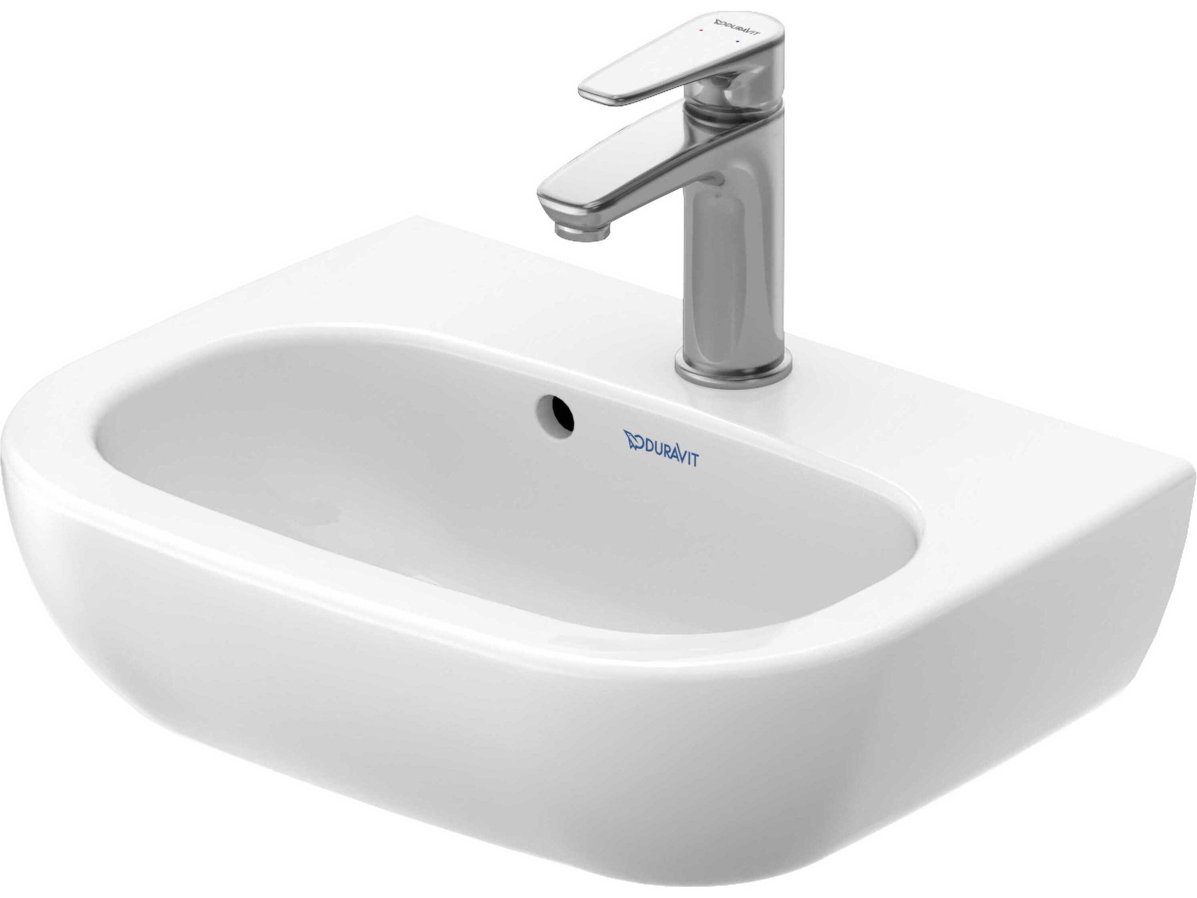 D-code 18'' Ceramic White High Gloss Sink with 1 faucet hole