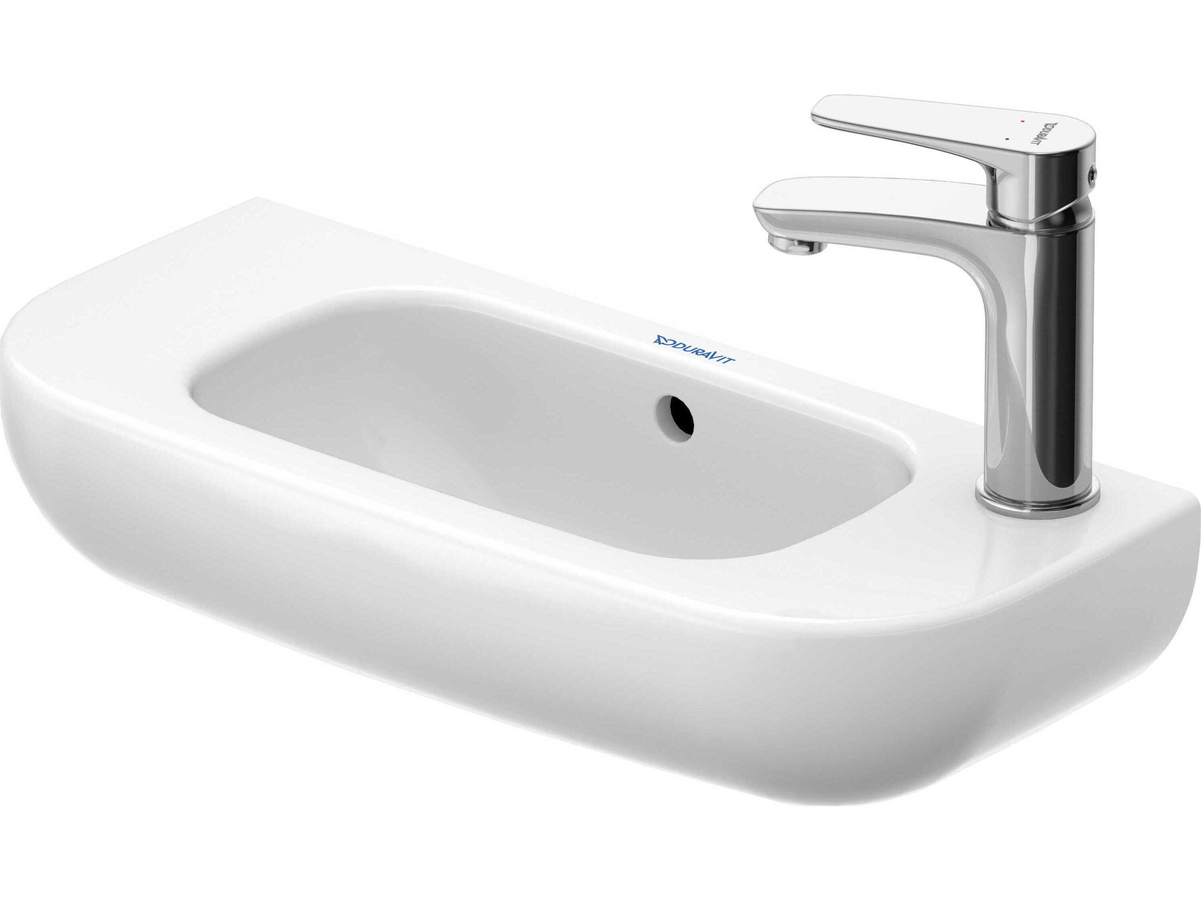 D-code 20'' Ceramic White High Gloss Sink with 1 Left-side faucet hole