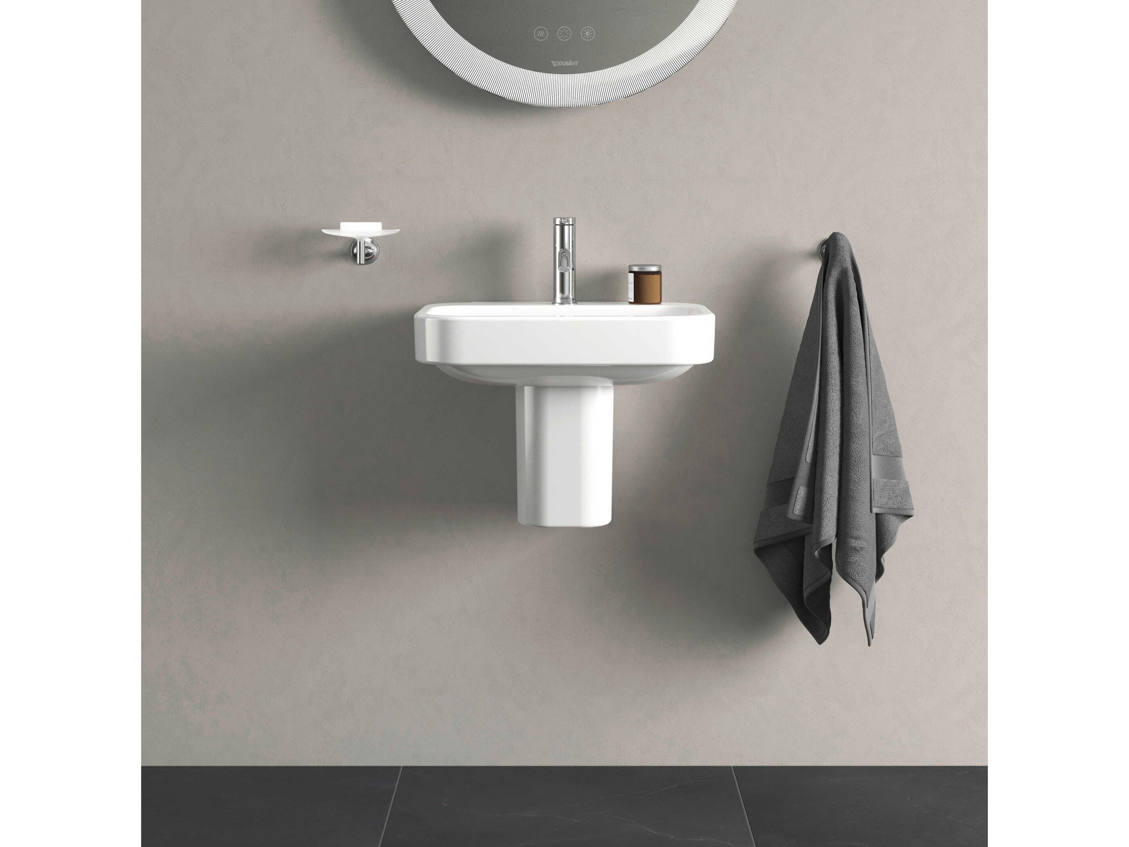 Duravit Happy D.2 20'' Ceramic White High Gloss Hand Sink with 1 Faucet Hole