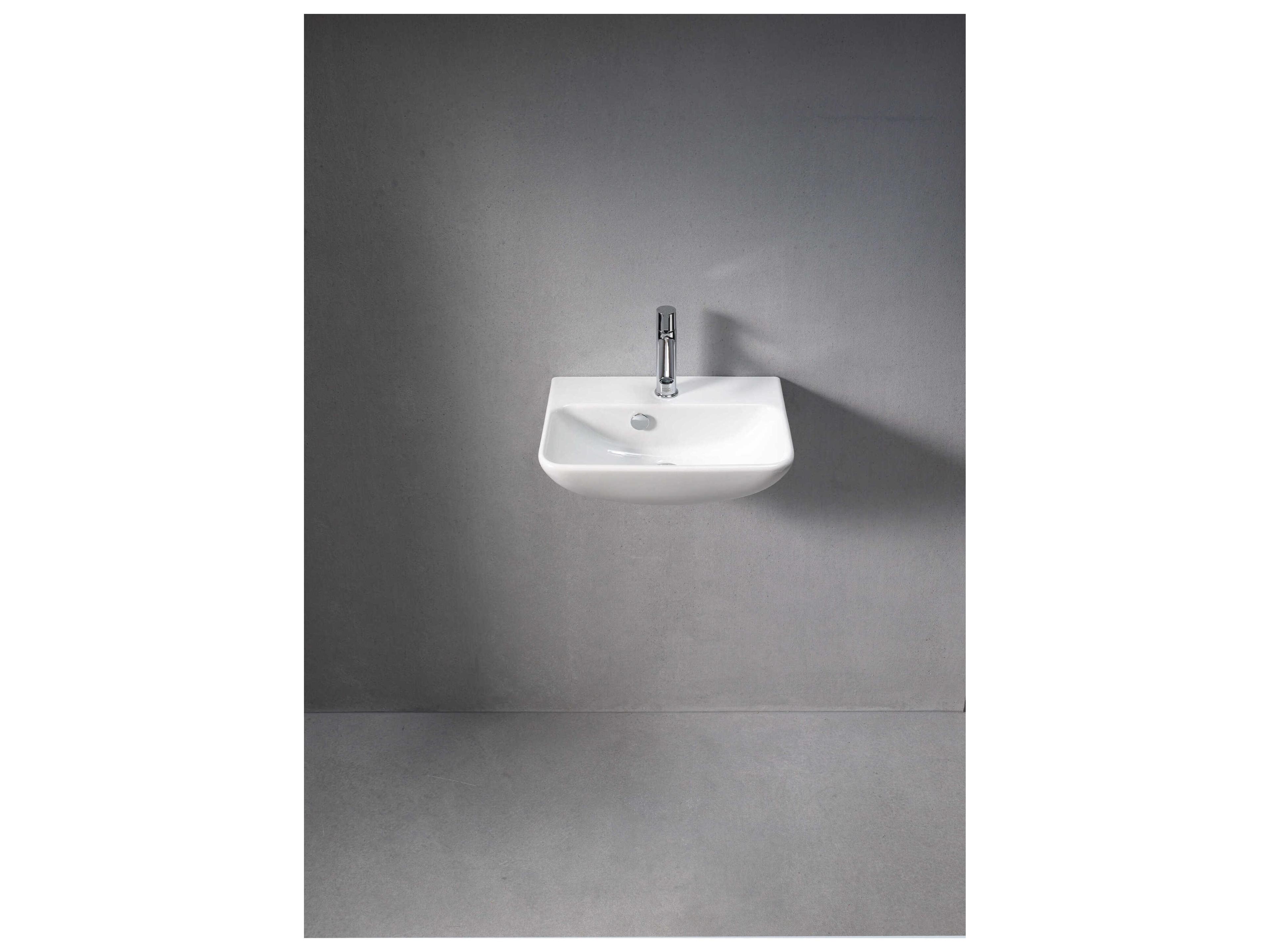 Duravit Me By Starck 18'' Ceramic White High Gloss Hand Sink with No  Faucet Hole