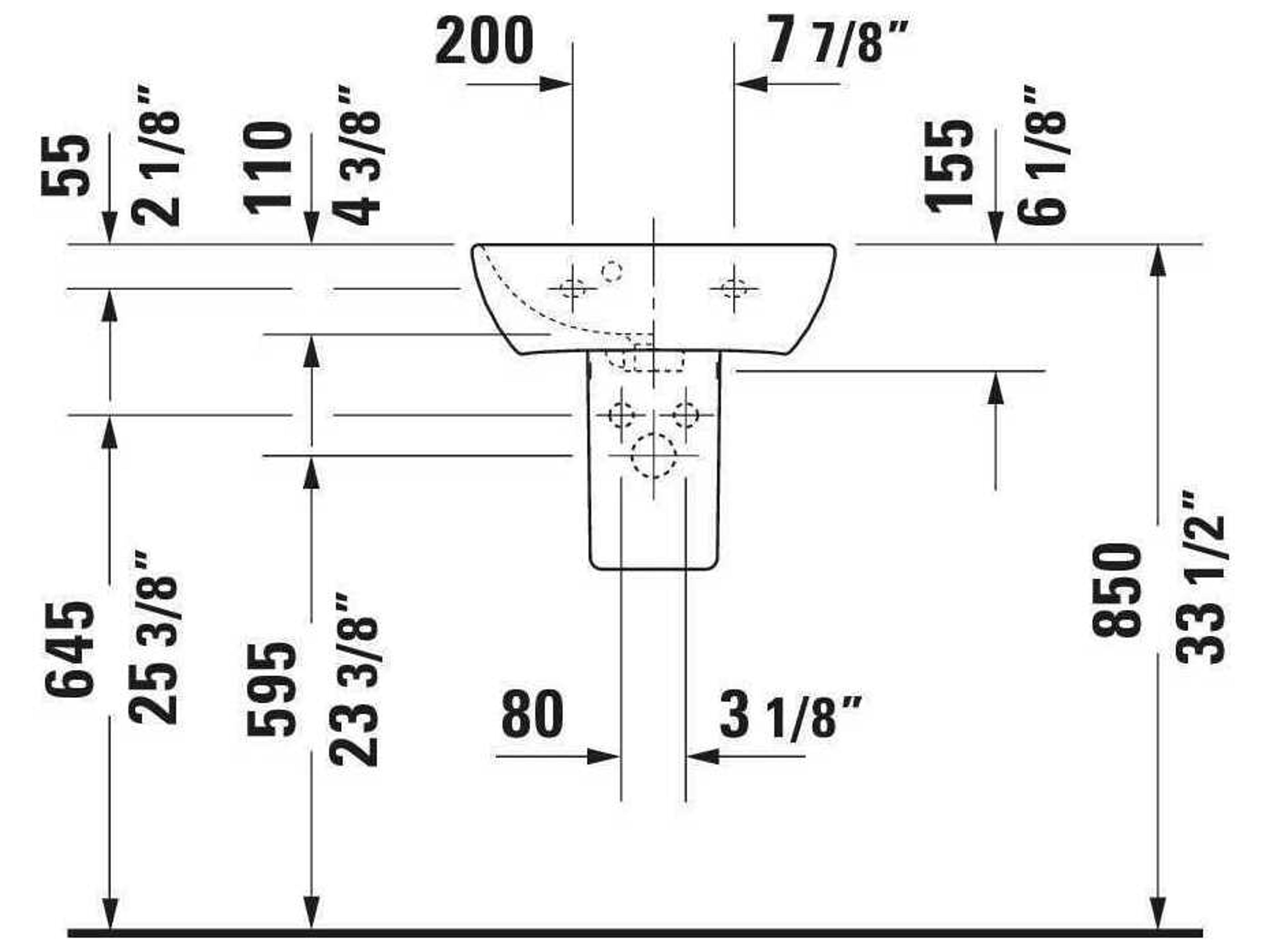 Duravit Me By Starck 18'' Ceramic White Satin Matte Hand Sink with 1 Faucet Hole