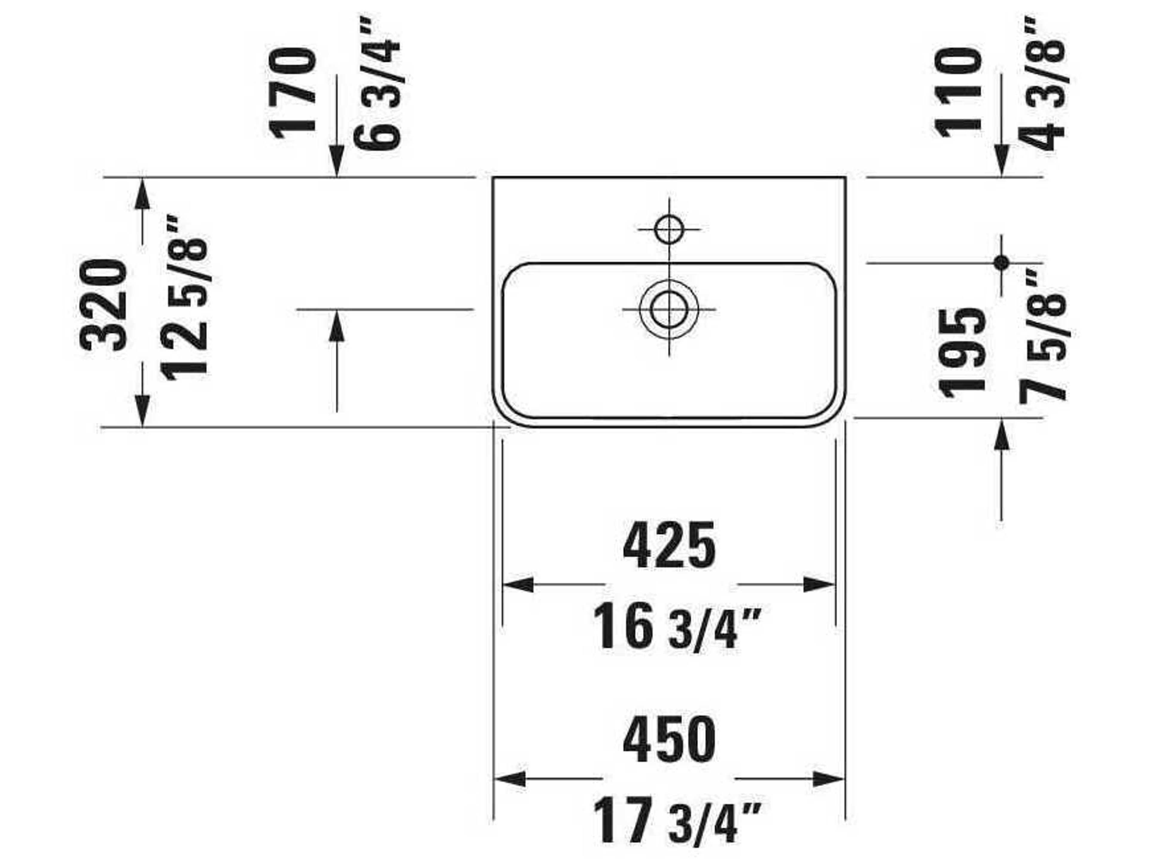 Duravit Me By Starck 18'' Ceramic White Satin Matte Hand Sink with No  Faucet Hole