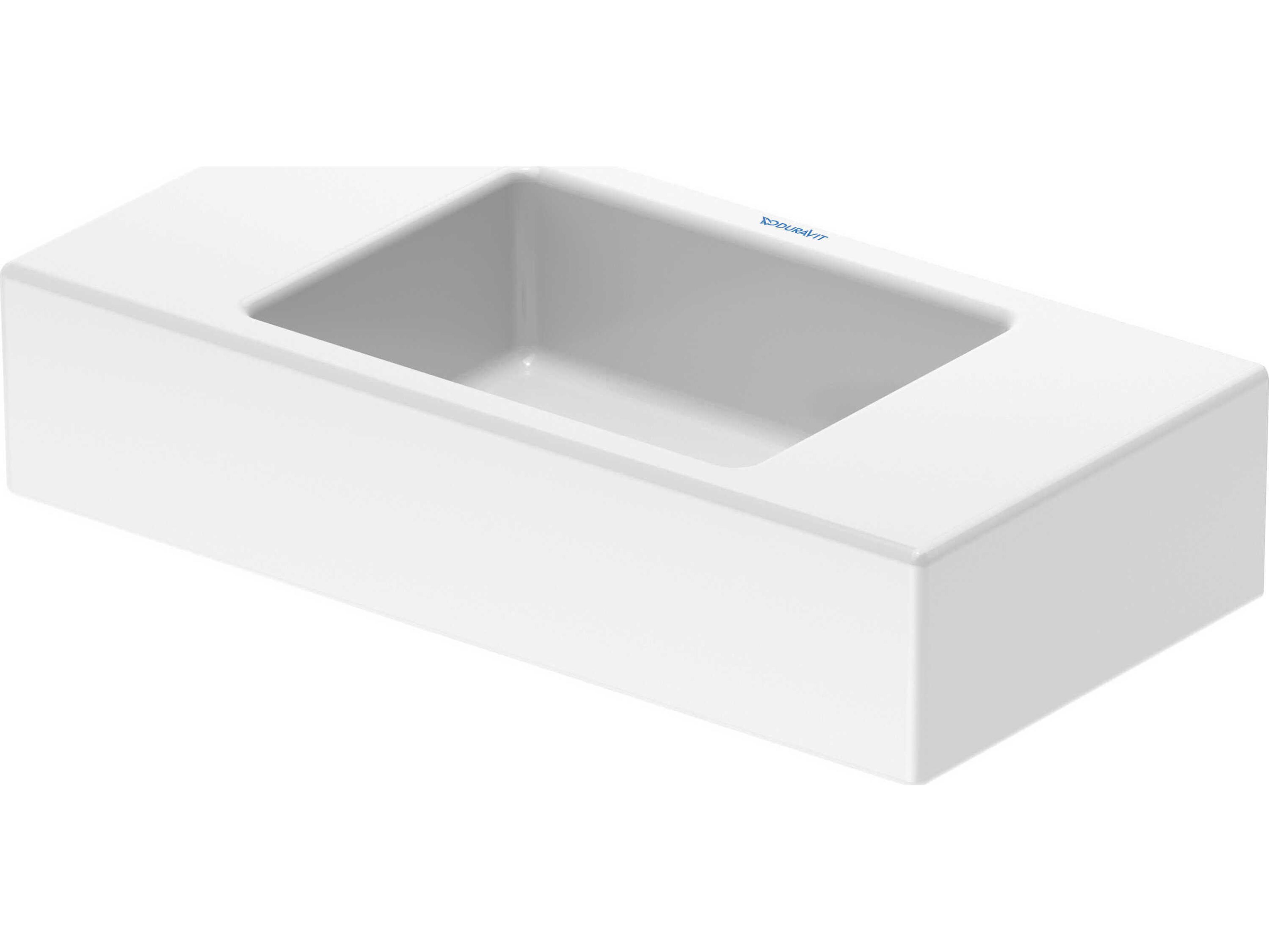 Vero 20'' Ceramic White High Gloss Hand Sink with No Faucet Hole
