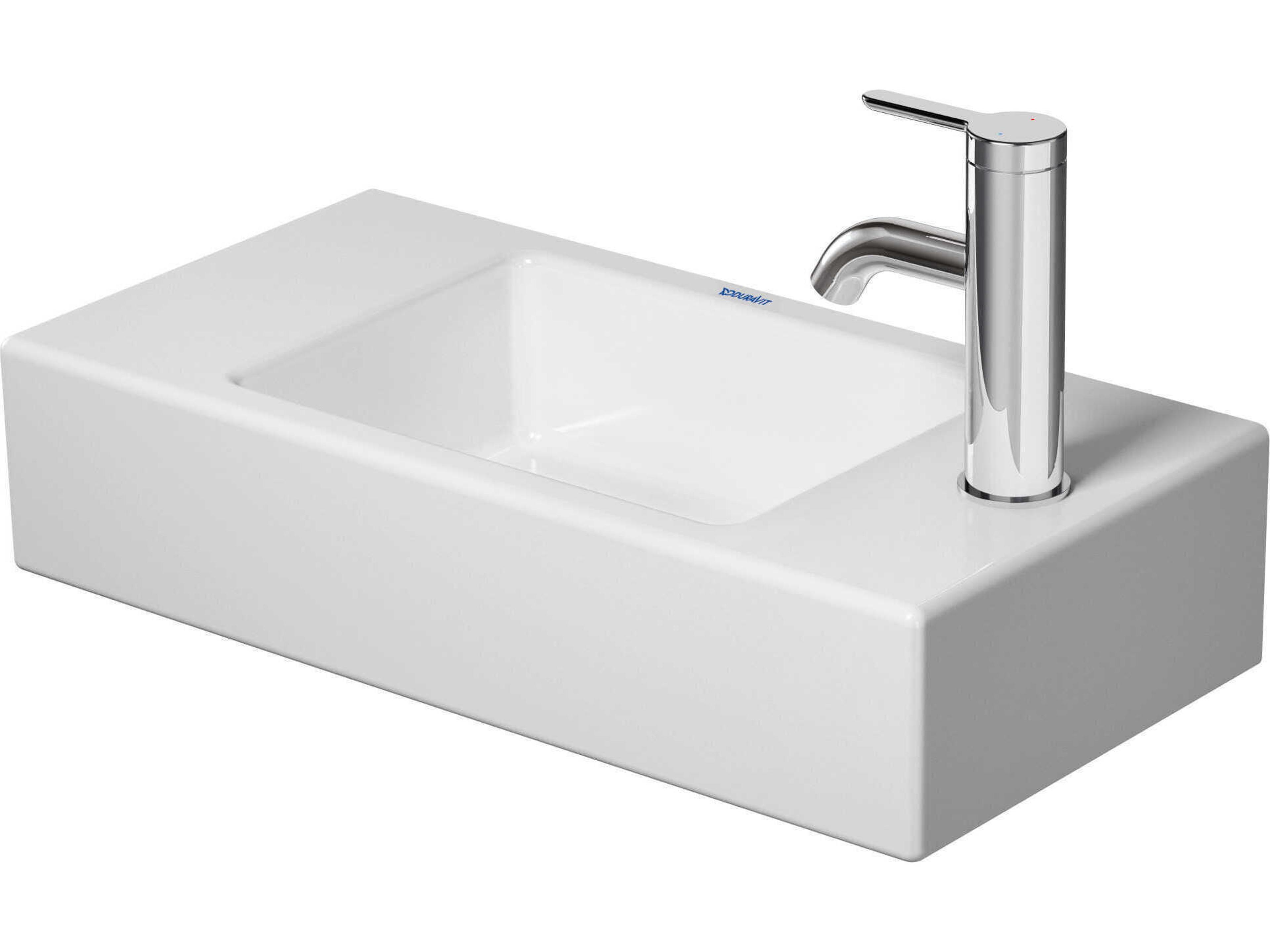 Vero 20'' Ceramic White High Gloss Hand Sink with 1 Right Side Faucet Hole