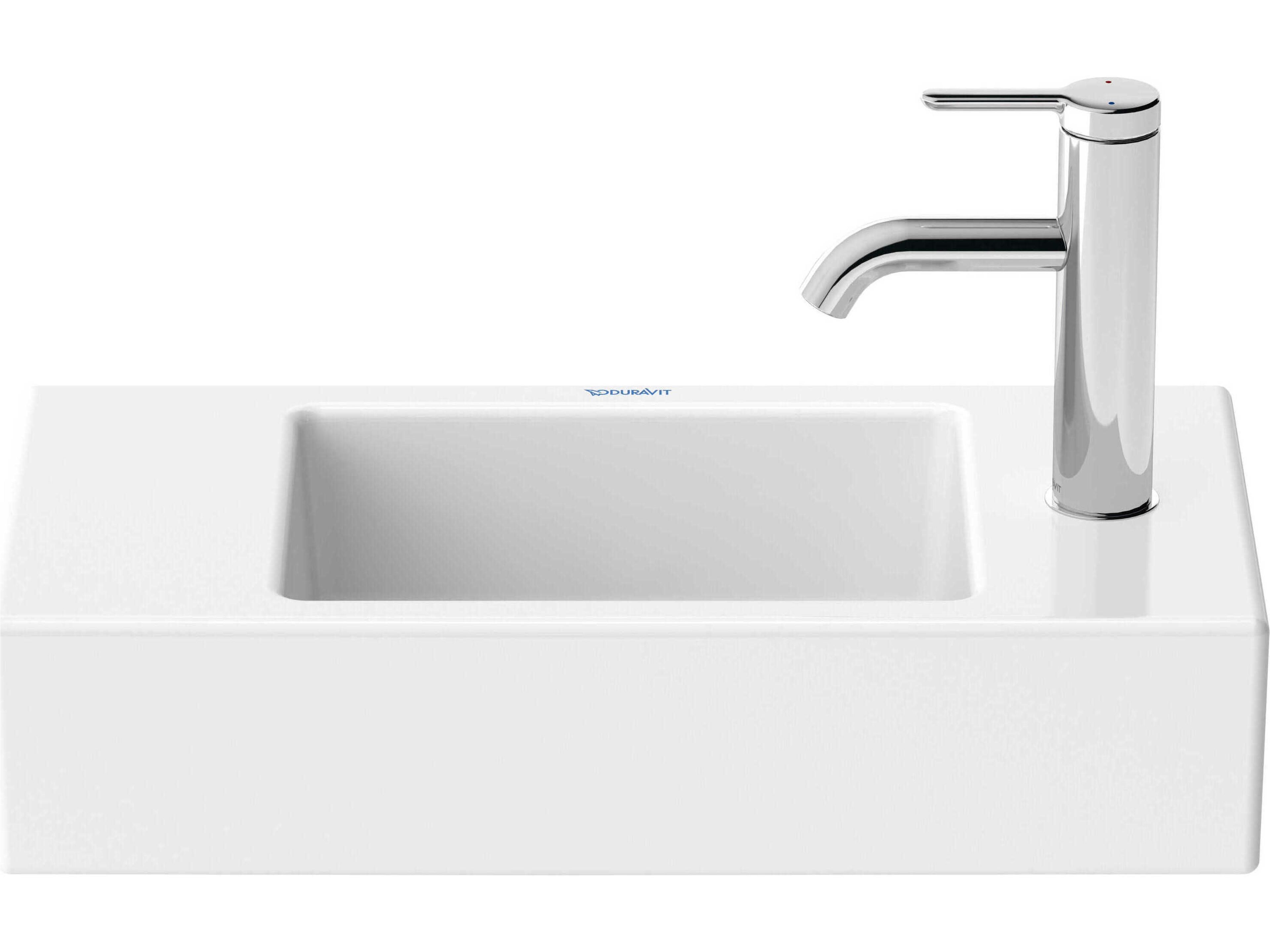Duravit Vero 20'' Ceramic White High Gloss Hand Sink with 1 Right Side Faucet Hole