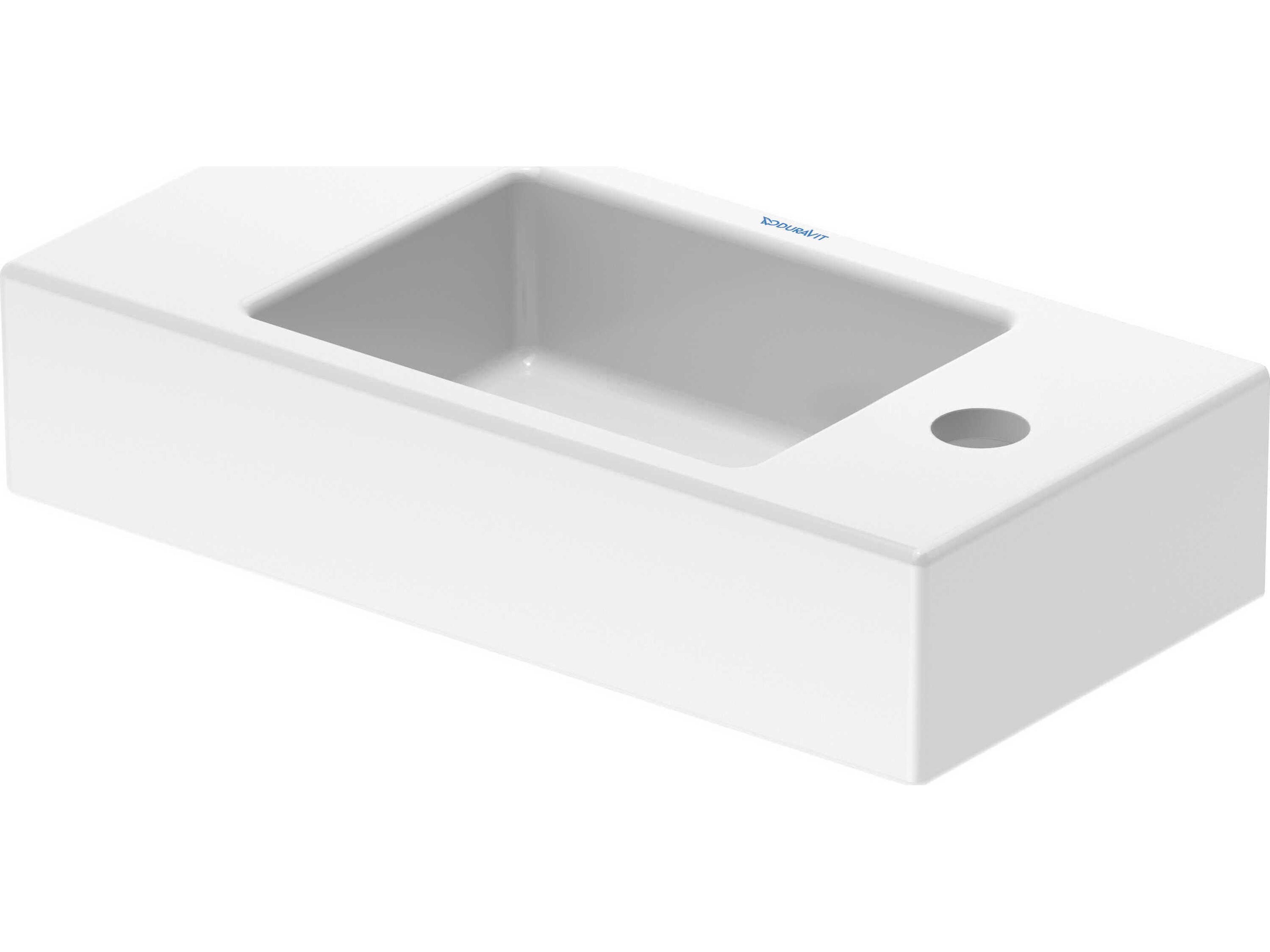 Duravit Vero 20'' Ceramic White High Gloss Hand Sink with 1 Right Side Faucet Hole