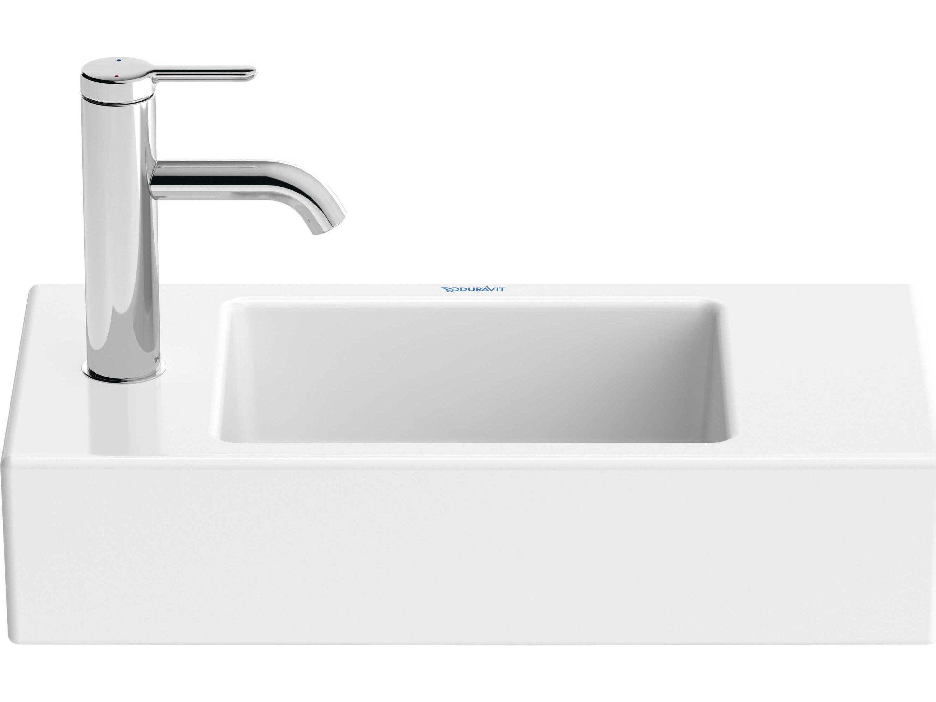 Duravit Vero 20'' Ceramic White High Gloss Hand Sink with 1 Left Side Faucet Hole
