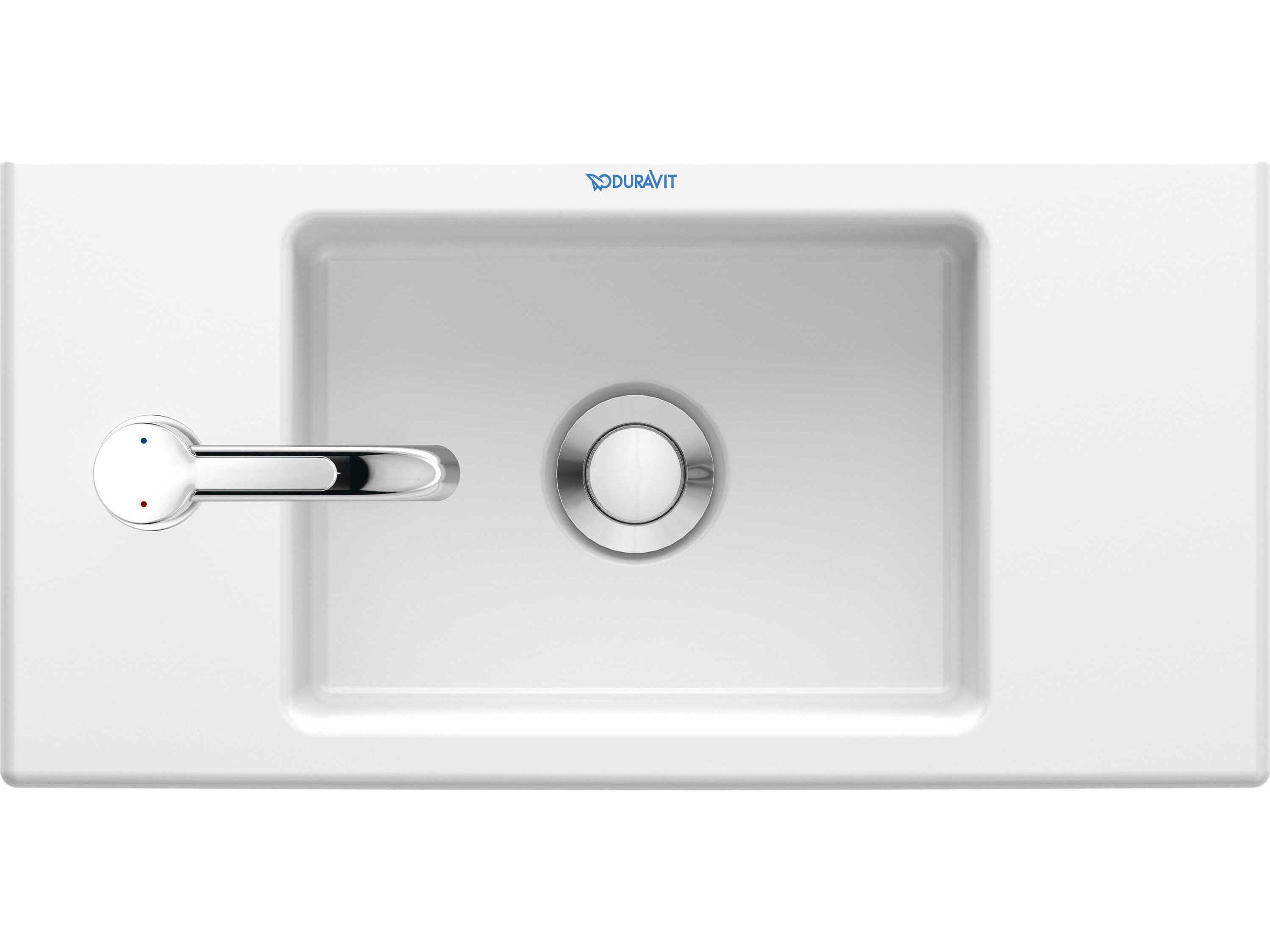 Duravit Vero 20'' Ceramic White High Gloss Hand Sink with 1 Left Side Faucet Hole