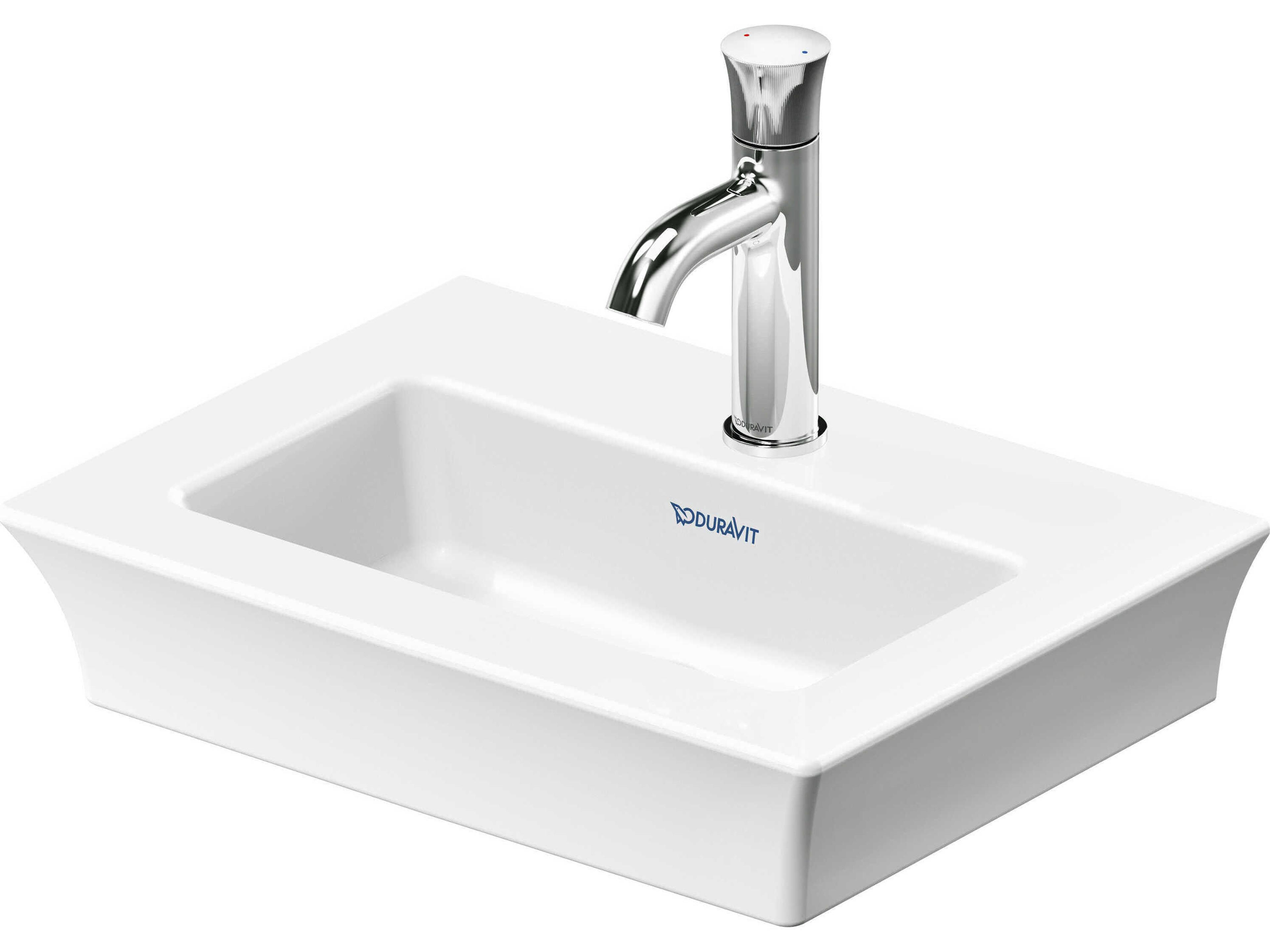White Tulip 18'' White High Glosss Hand Sink with 1 Faucet Hole