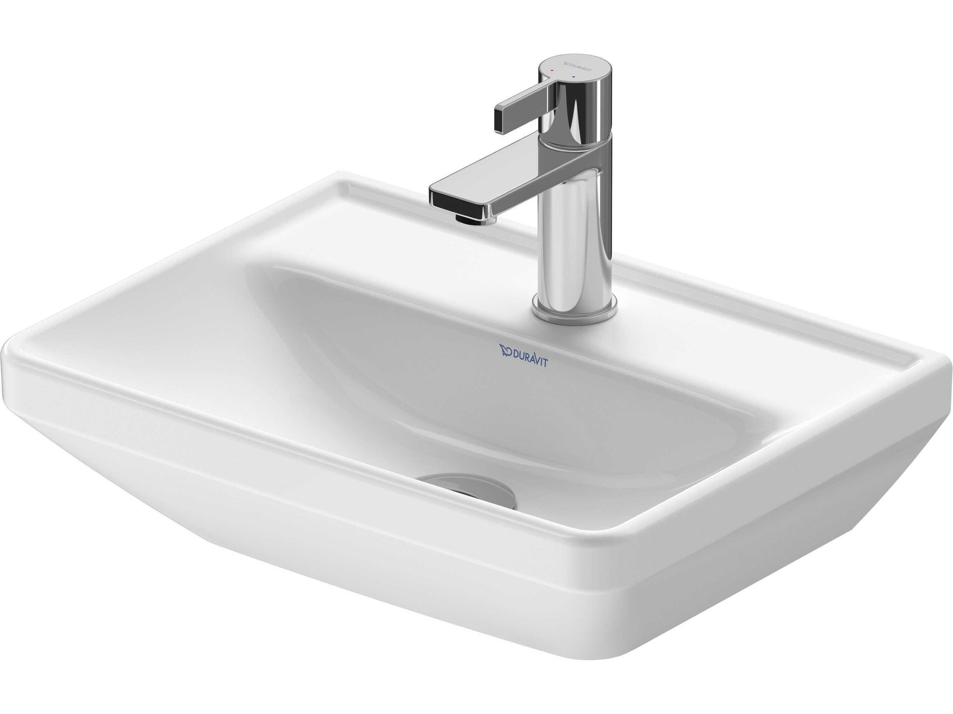 D-neo 18'' Ceramic White High Gloss Sink - With 1 Faucet Hole