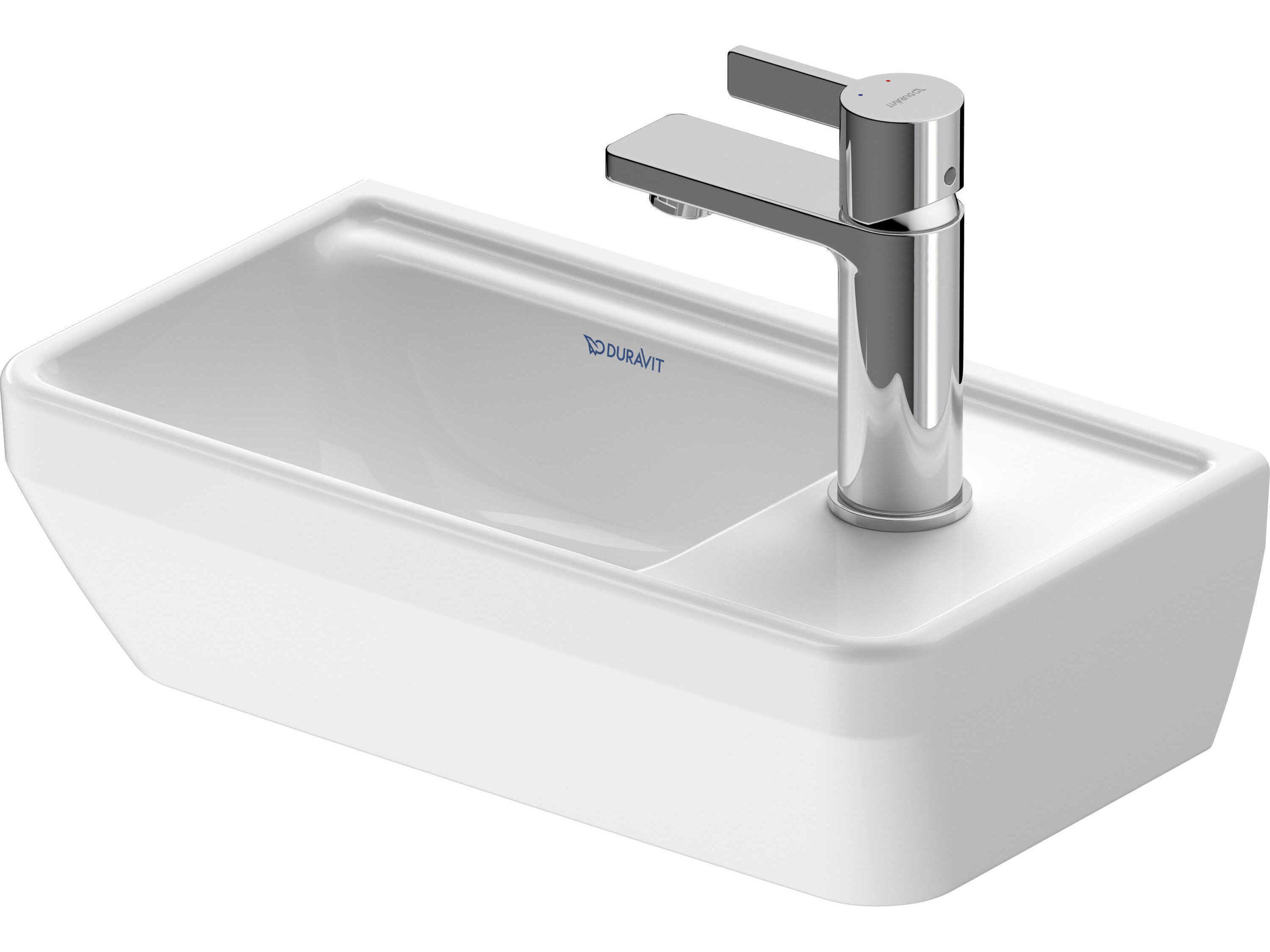 D-neo 16'' Ceramic White High Gloss Sink - With 1 Faucet hole