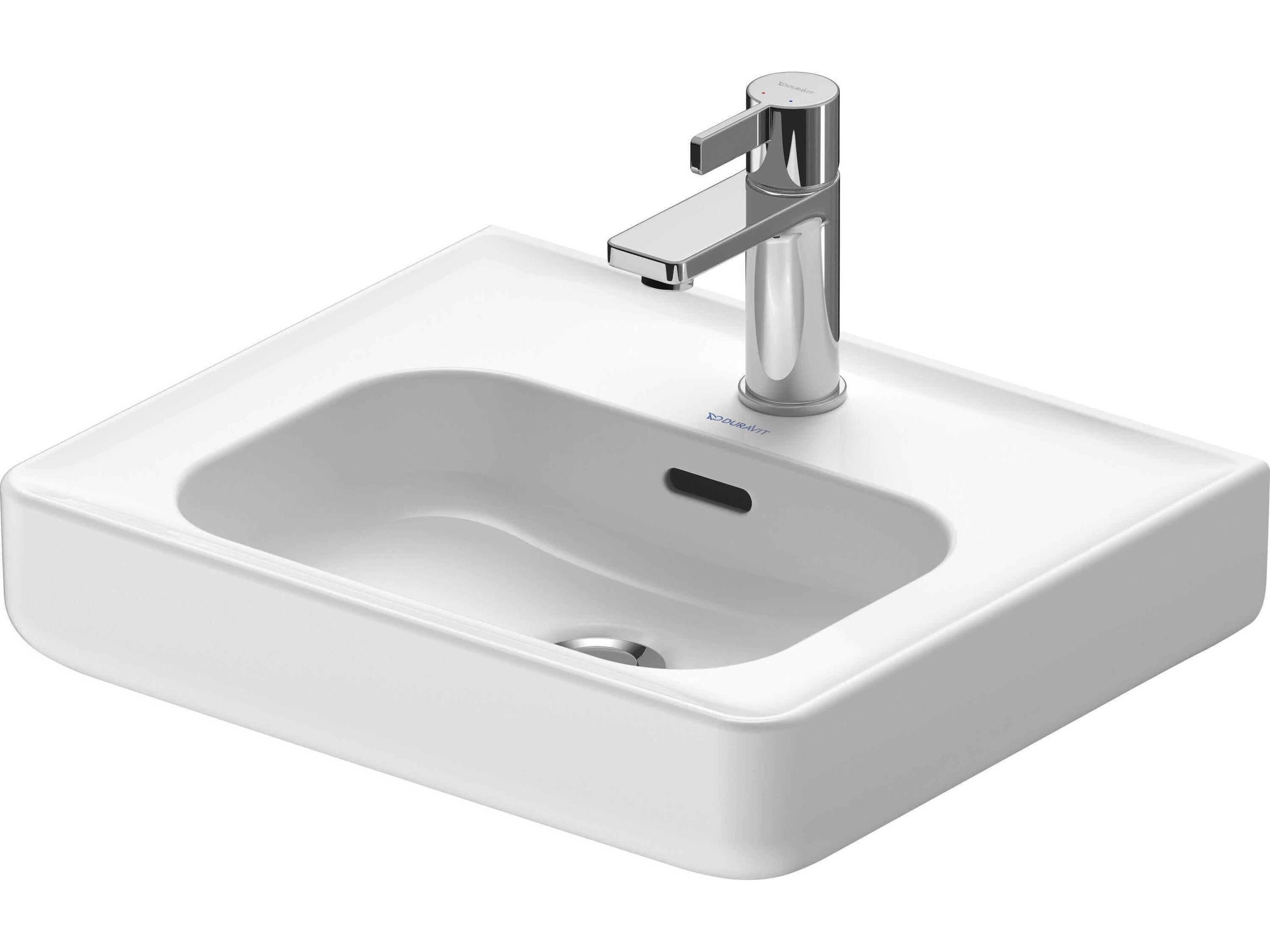 Soleil By Starck 18'' Ceramic White High Gloss Hand Sink with 1 Faucet Hole