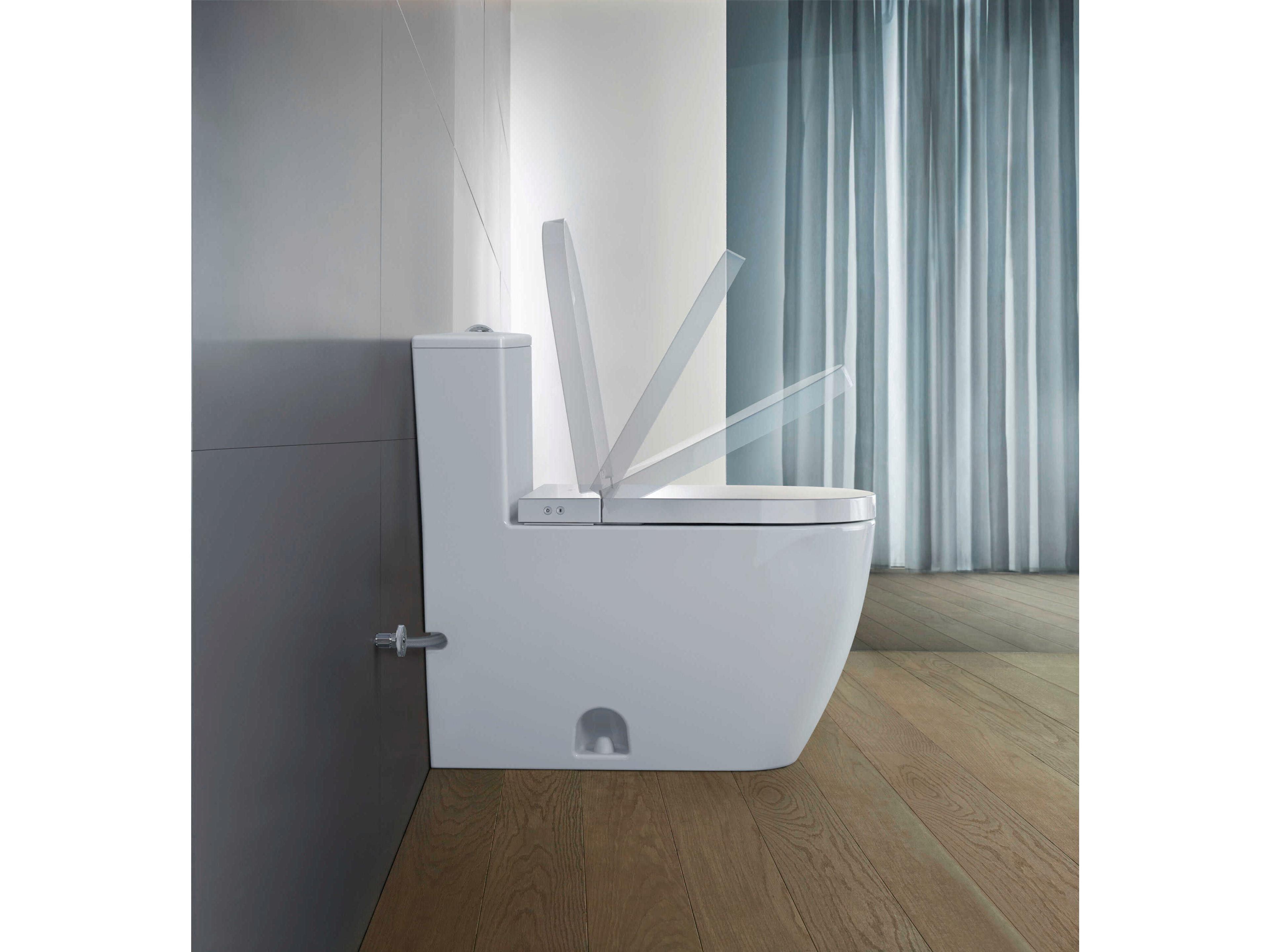 Duravit Me By Starck 16'' Ceramic Dual Flush White High Gloss One-Piece Toilet - HygieneGlaze