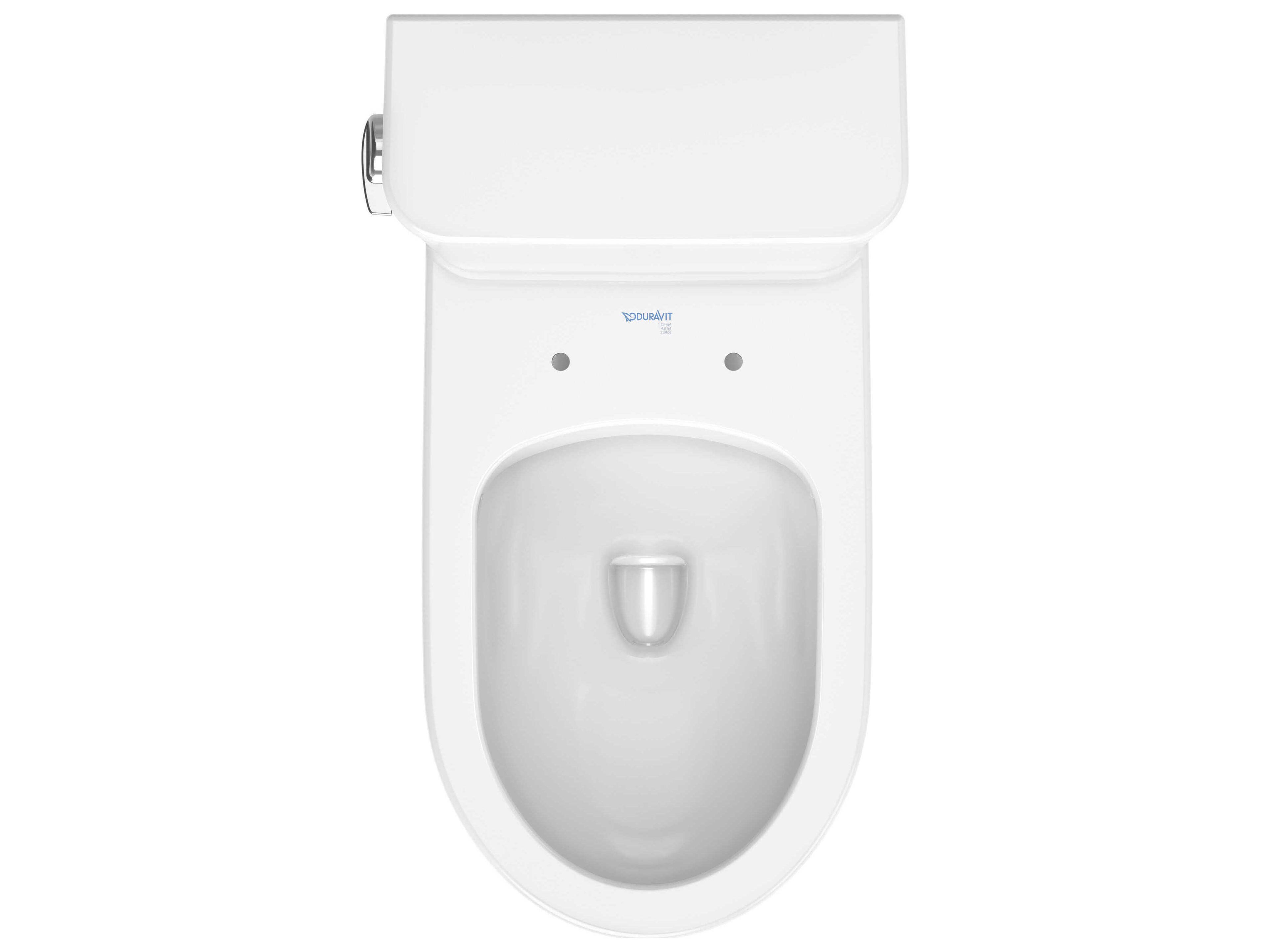 Duravit Duravit No.1 15'' Ceramic Single-Flush White High Gloss Toilet - Left-Hand Lever - HygieneGlaze