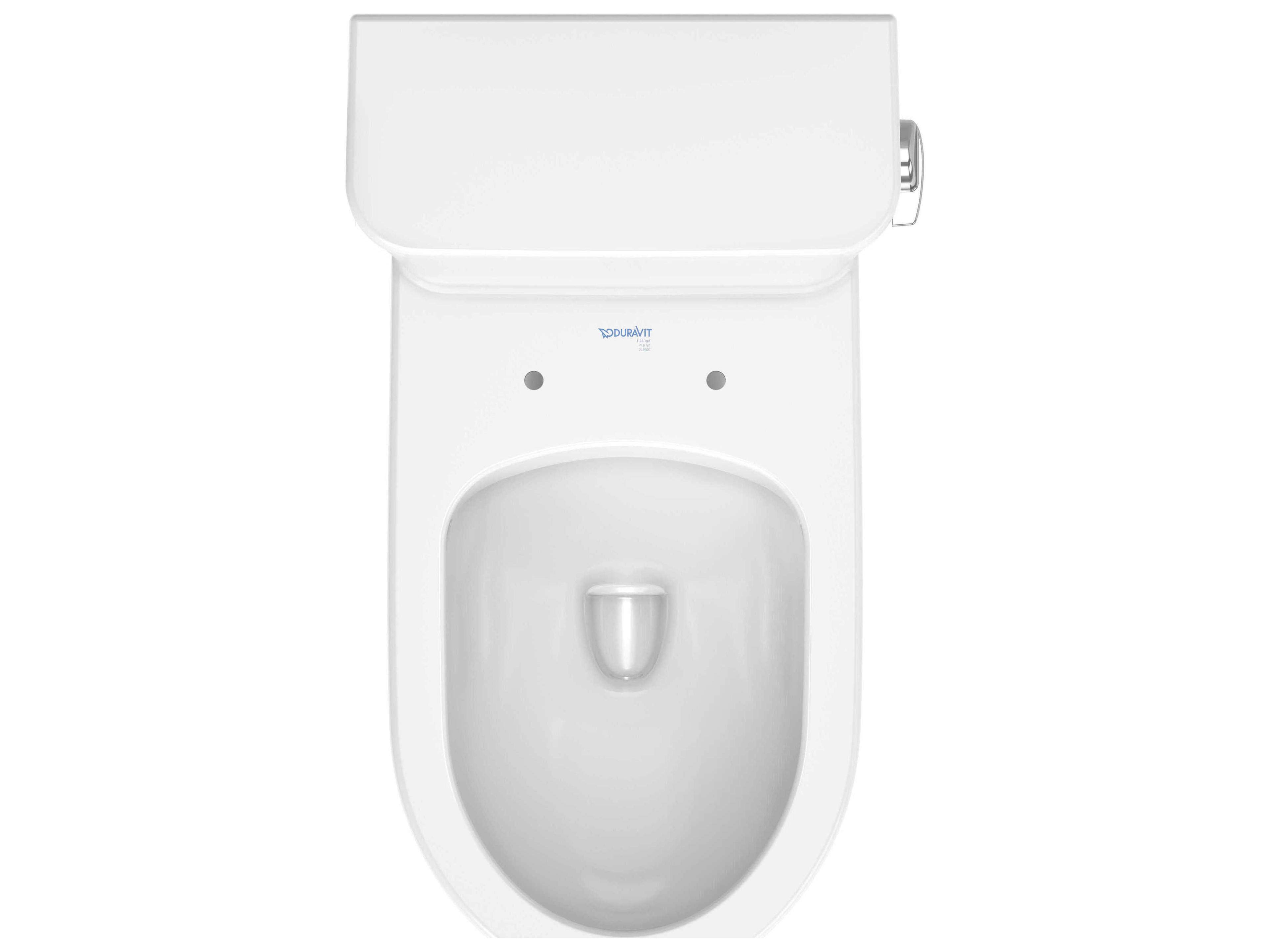 Duravit Duravit No.1 15'' Ceramic Single-Flush White High Gloss Toilet - Right-Hand Lever - HygieneGlaze