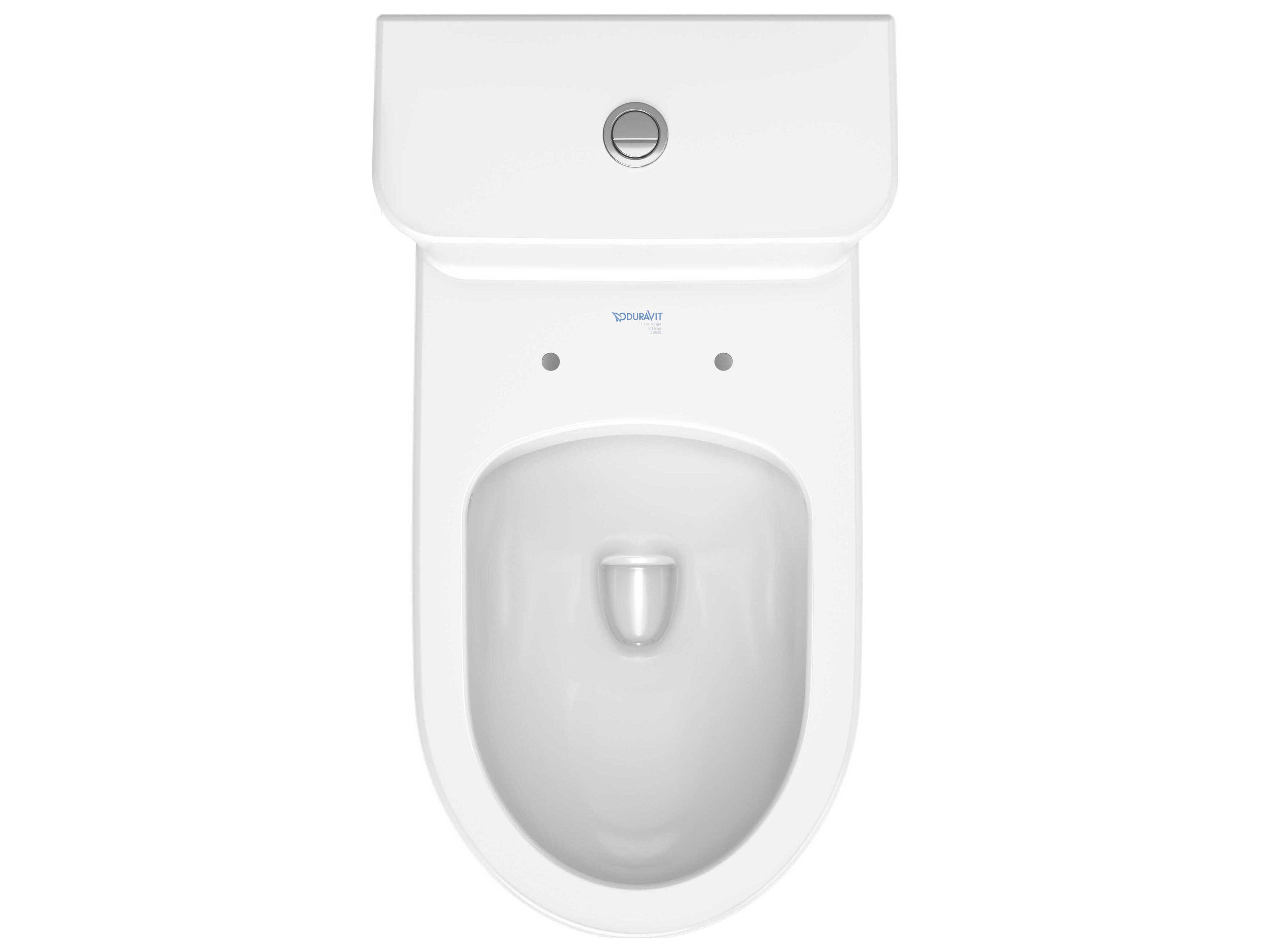 Duravit Duravit No.1 14'' Ceramic Dual Flush One-Piece White High Gloss Toilet - HygieneGlaze