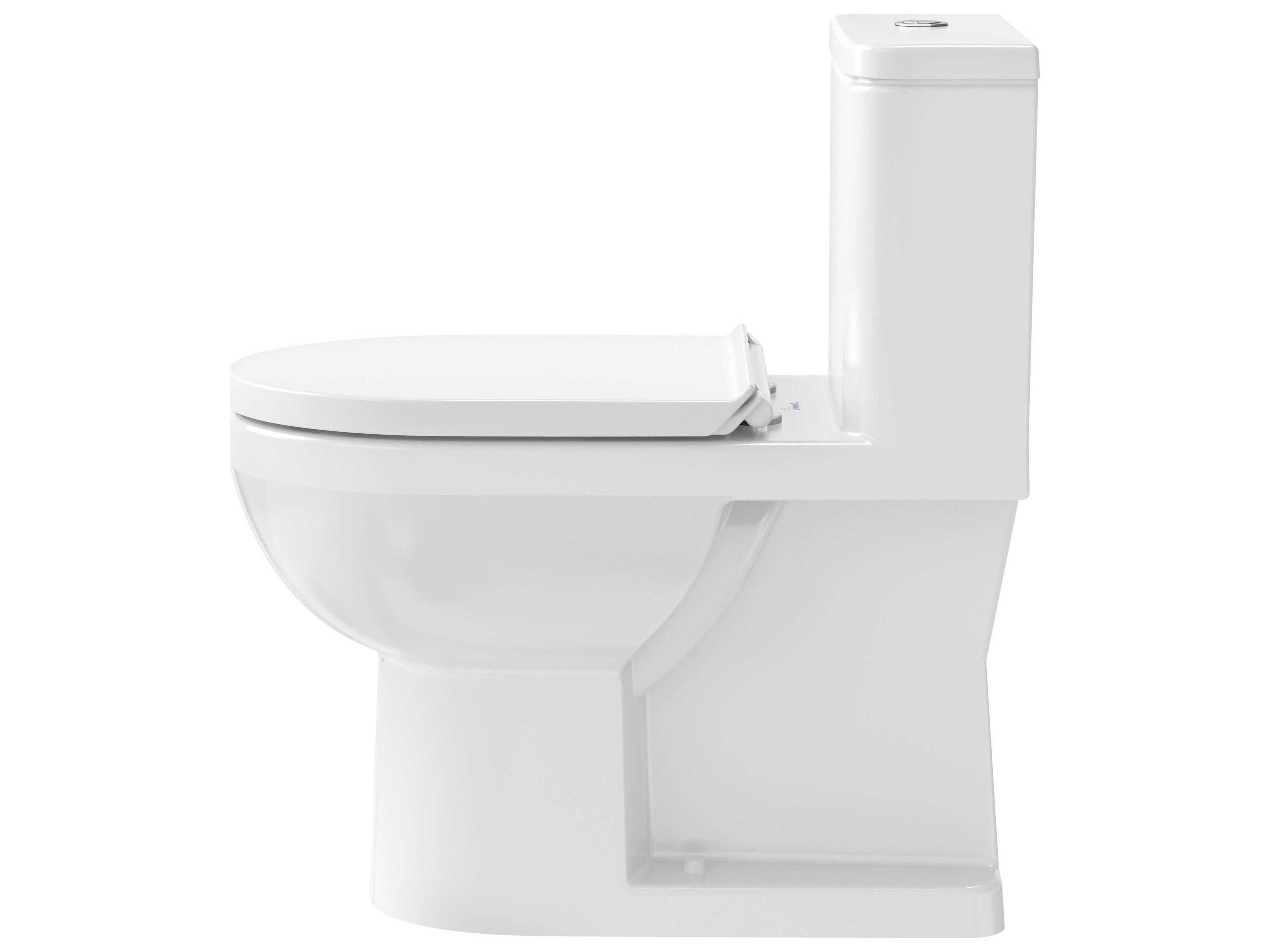 Duravit Duravit No.1 14'' Ceramic Dual Flush One-Piece White High Gloss Toilet - HygieneGlaze
