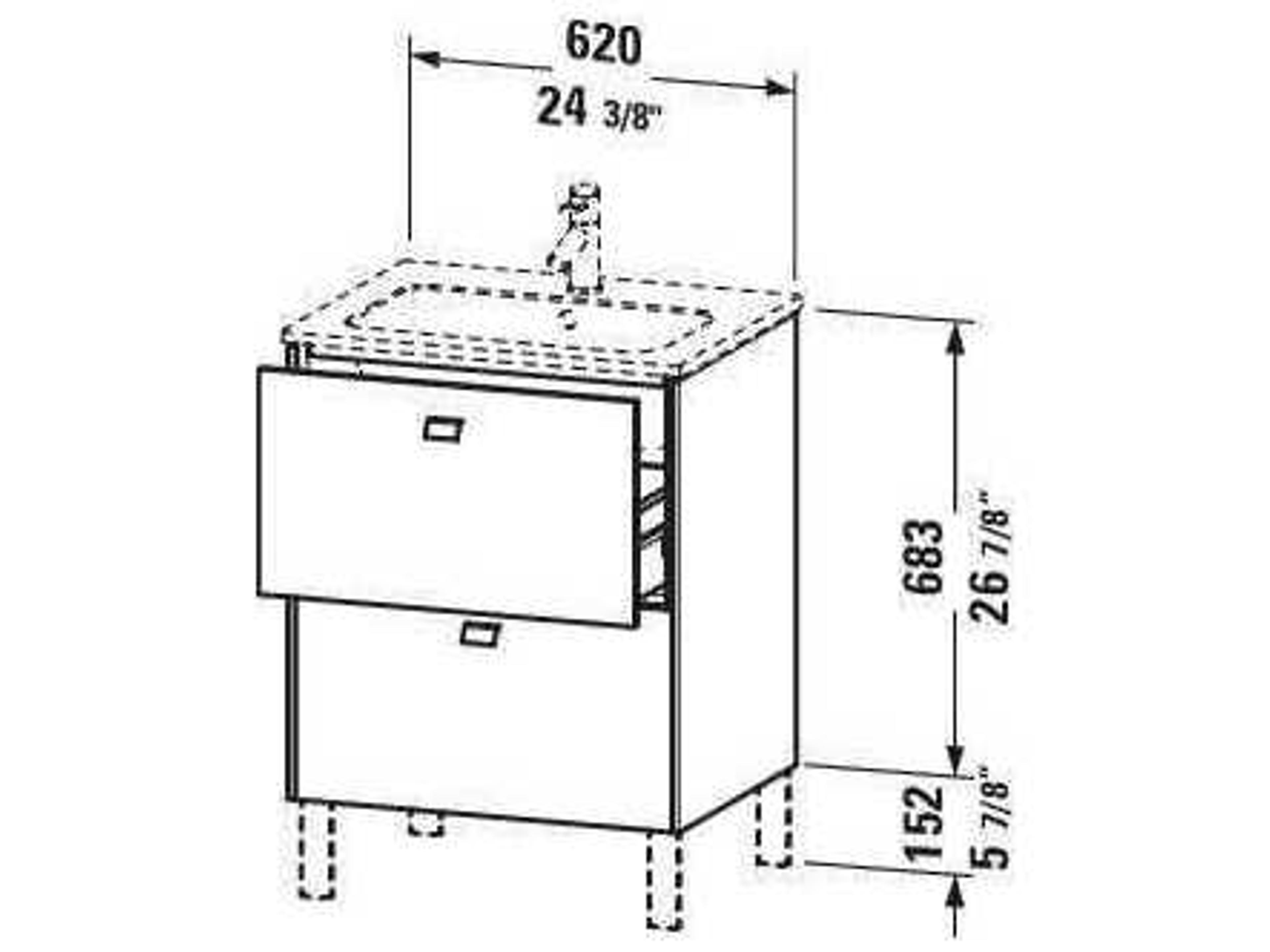 Duravit Brioso 24'' Natural Oak Matt Vanity