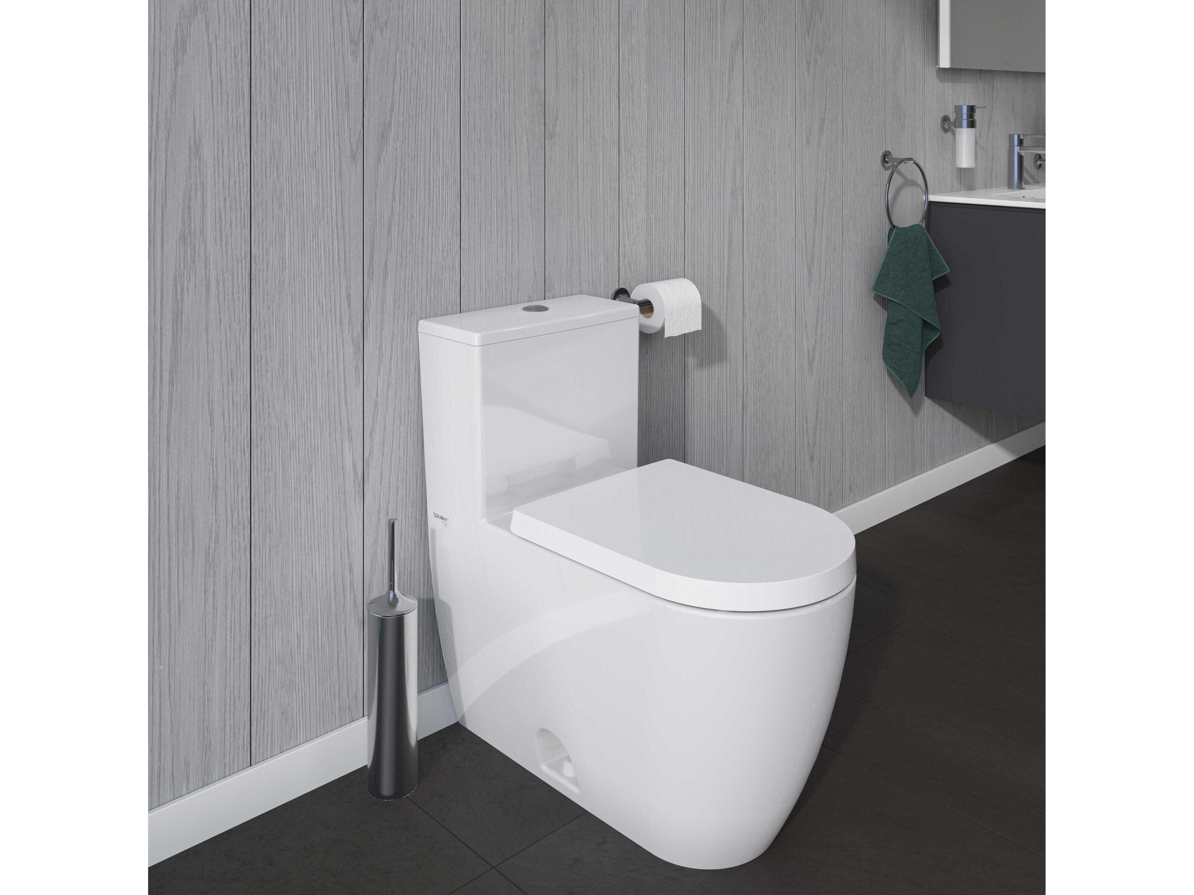 Duravit Me By Starck 15'' Ceramic Elongated Single Flush White One-Piece Toilet