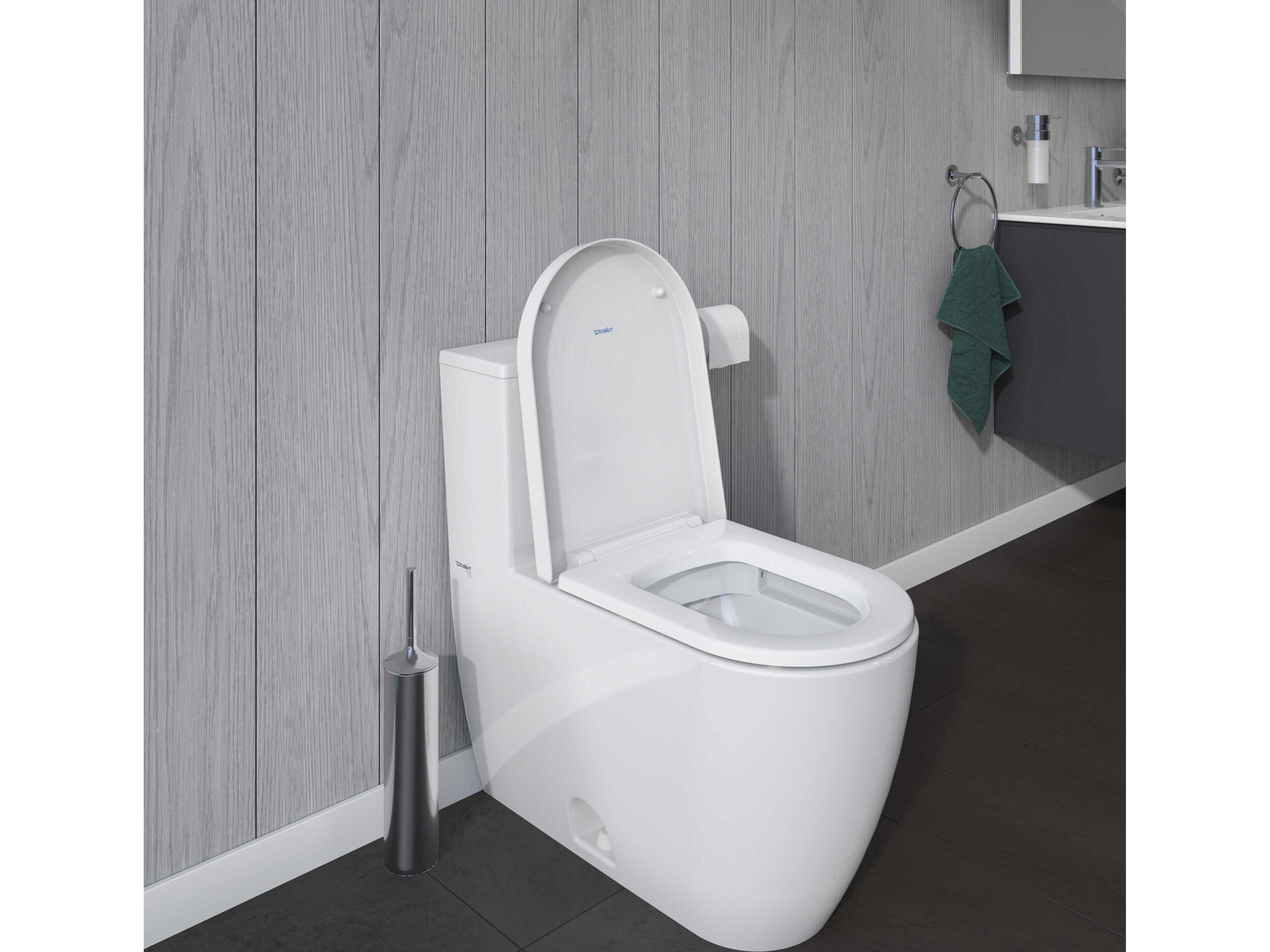 Duravit Me By Starck 15'' Ceramic Elongated Single Flush White One-Piece Toilet