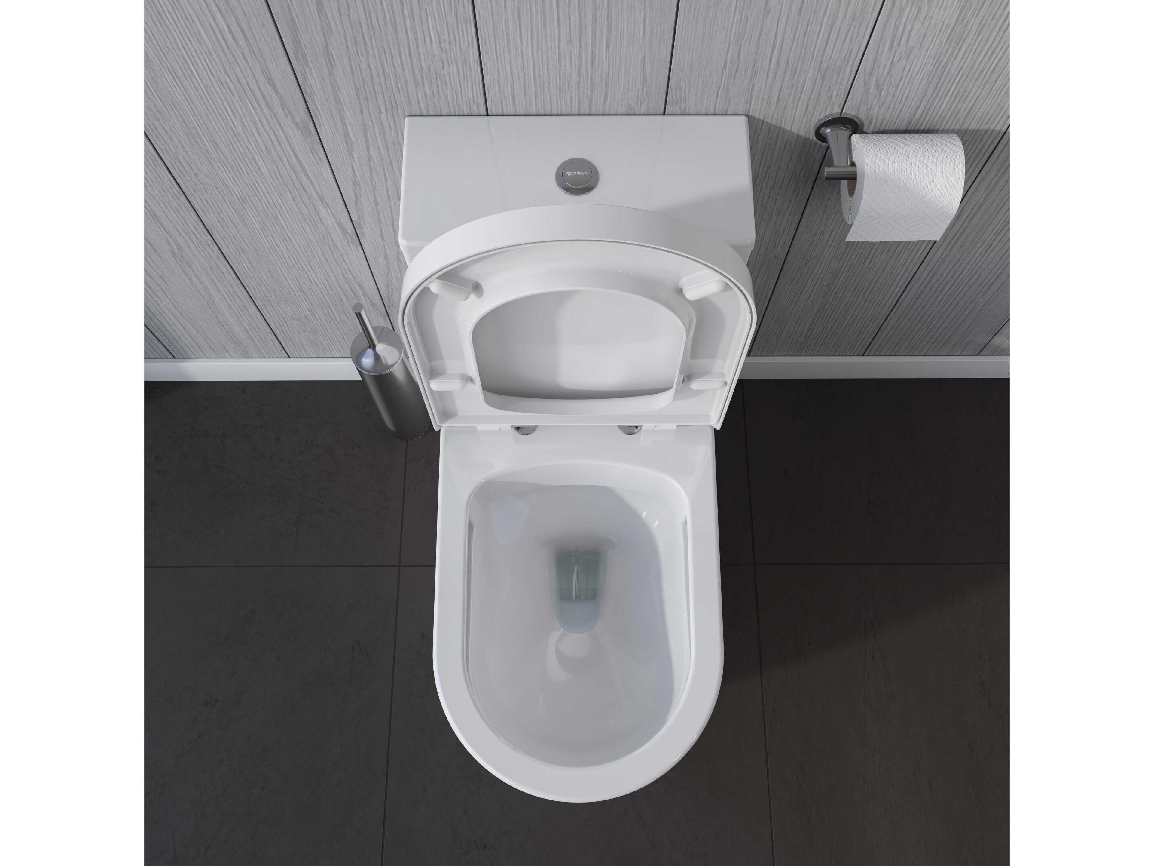 Duravit Me By Starck 15'' Ceramic Elongated Single Flush White One-Piece Toilet