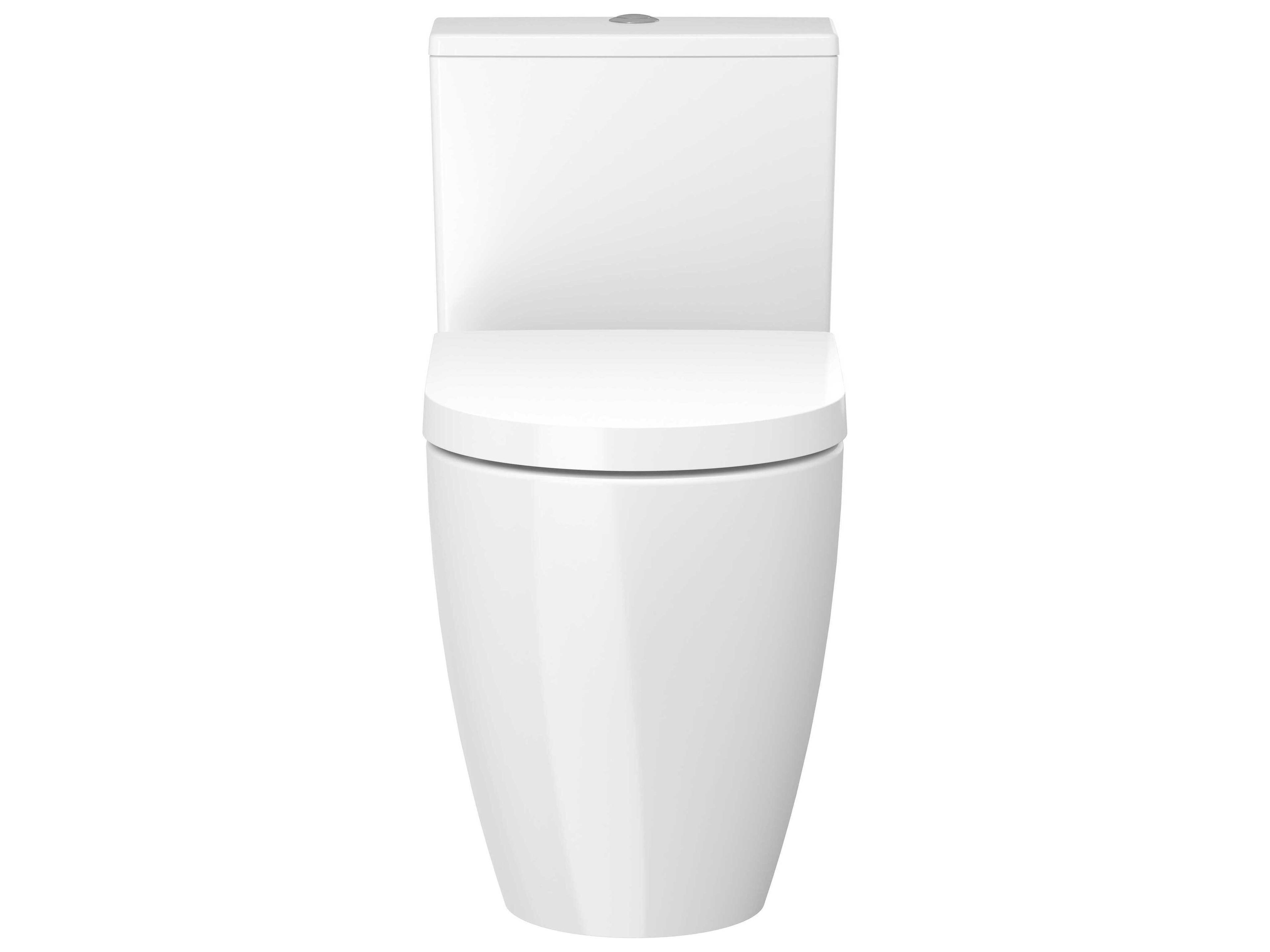 Duravit Me By Starck 15'' Ceramic Elongated Single Flush White One-Piece Toilet - HygieneGlaze