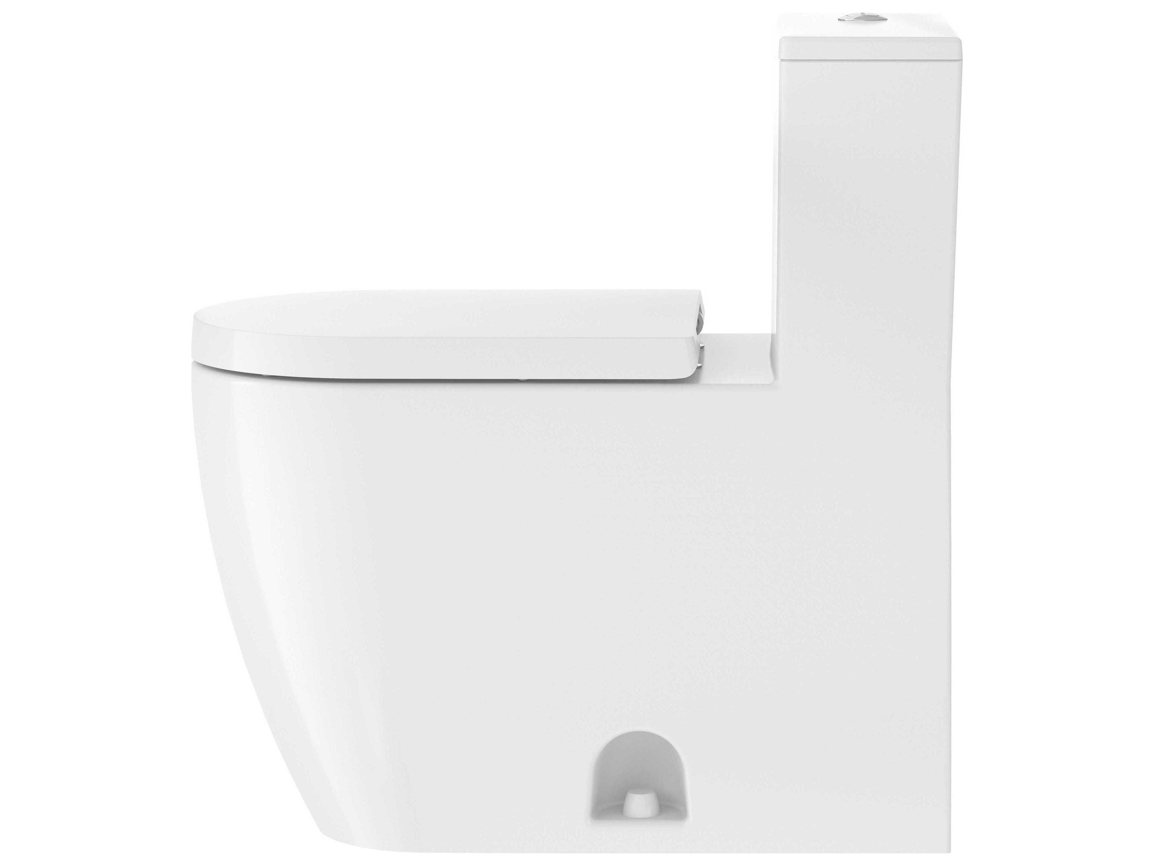 Duravit Me By Starck 15'' Ceramic Elongated Single Flush White One-Piece Toilet - HygieneGlaze