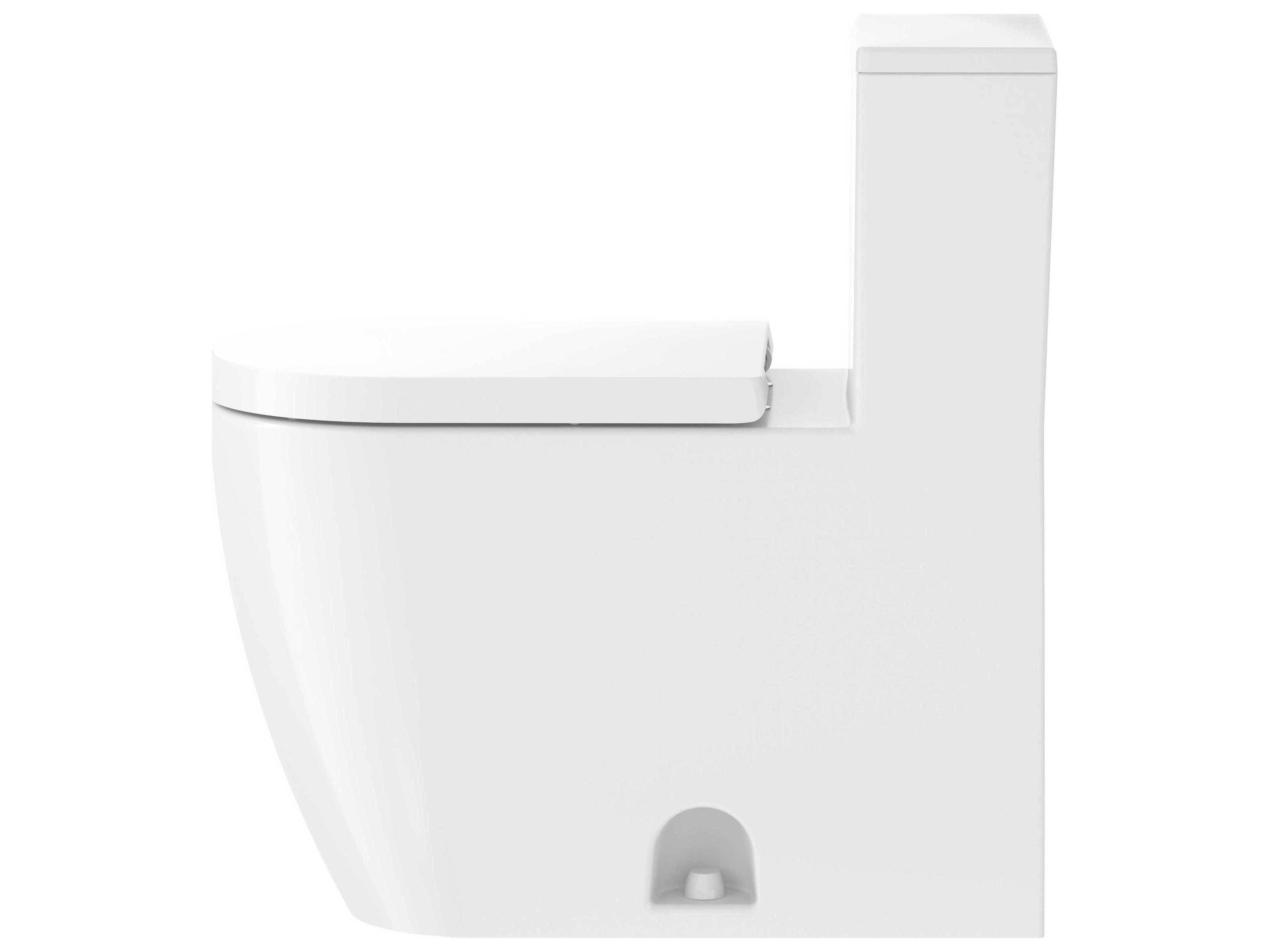 Duravit Me By Starck 16'' Ceramic Elongated White One-Piece Toilet - HygieneGlaze