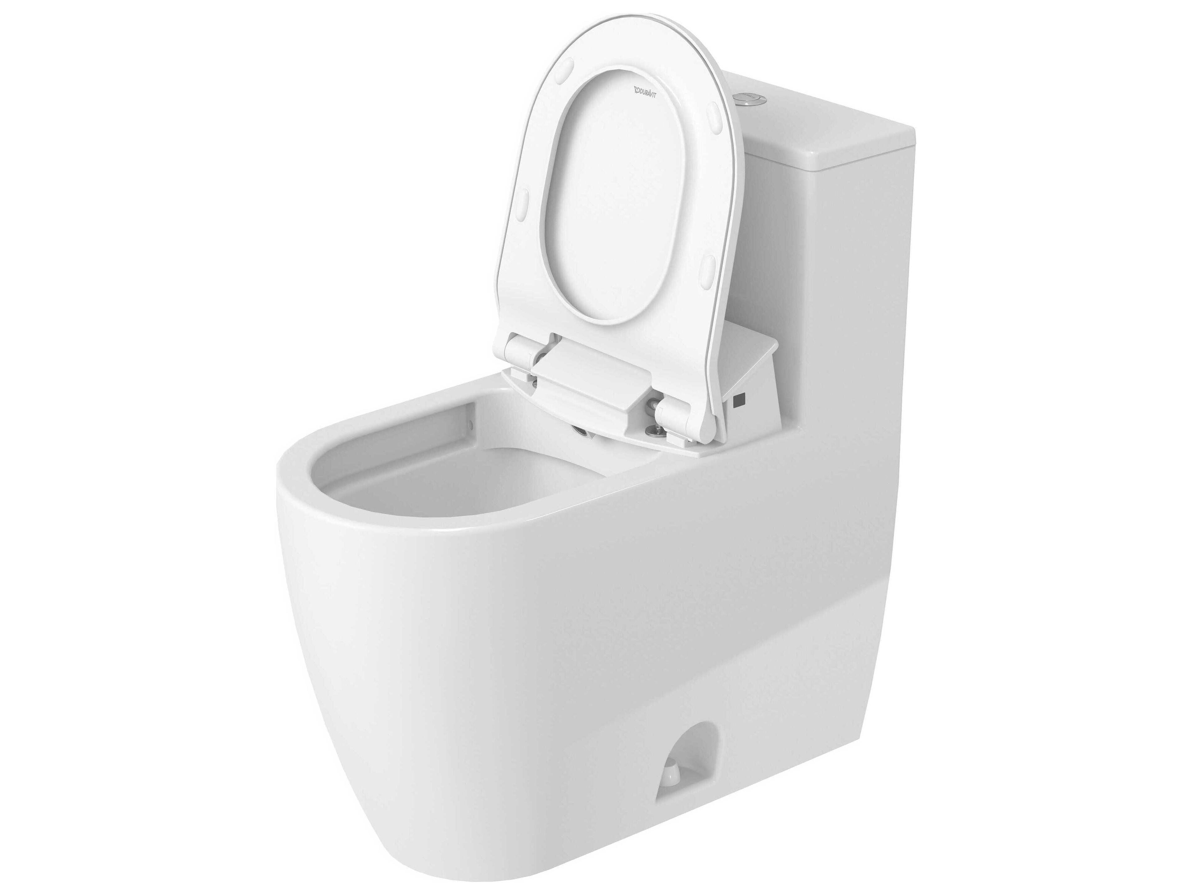 Duravit Me By Starck 15'' Ceramic Dual Flush White One-Piece Toilet  - HygieneGlaze