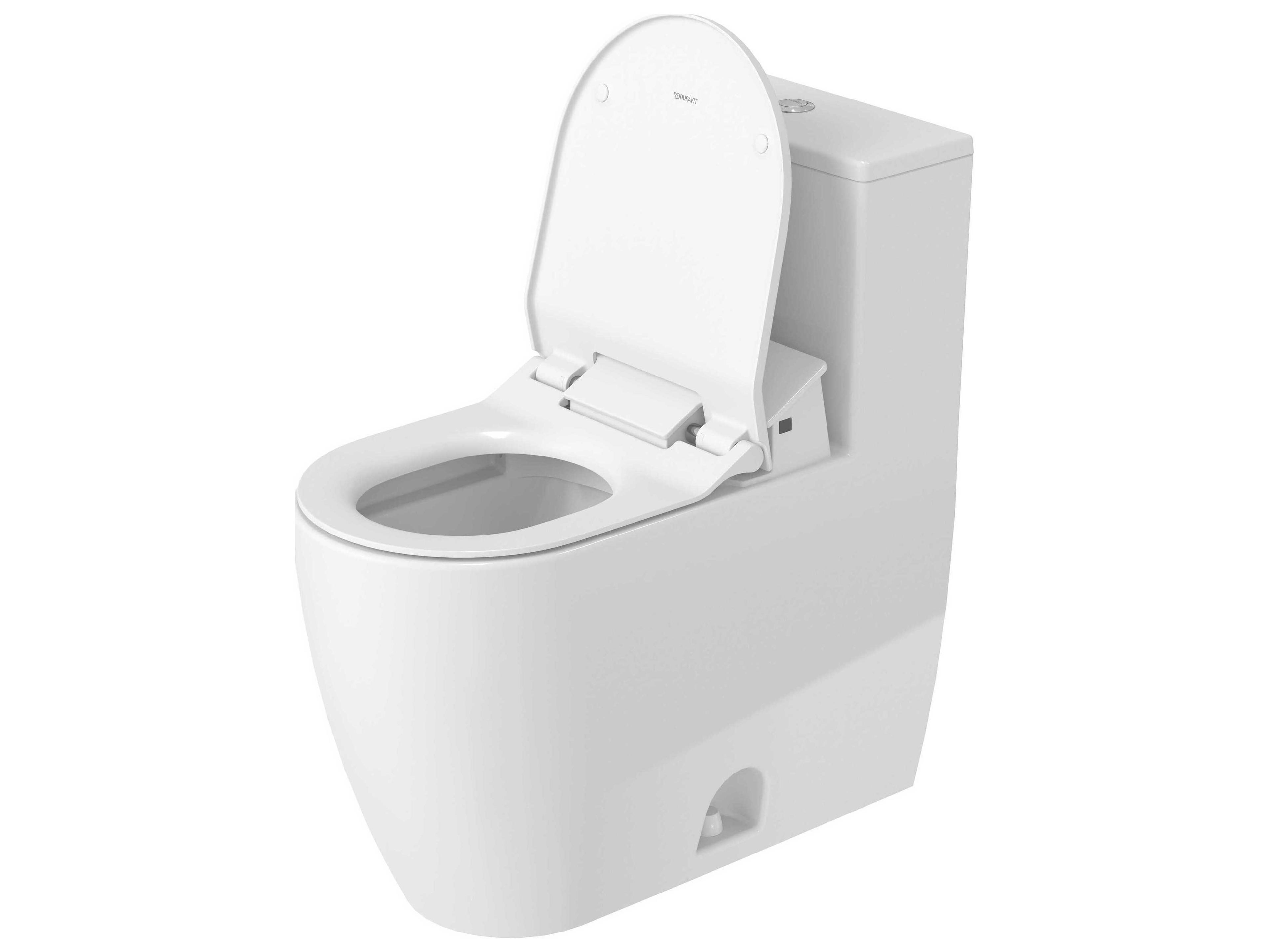 Duravit Me By Starck 15'' Ceramic Single Flush White One-Piece Toilet  - HygieneGlaze