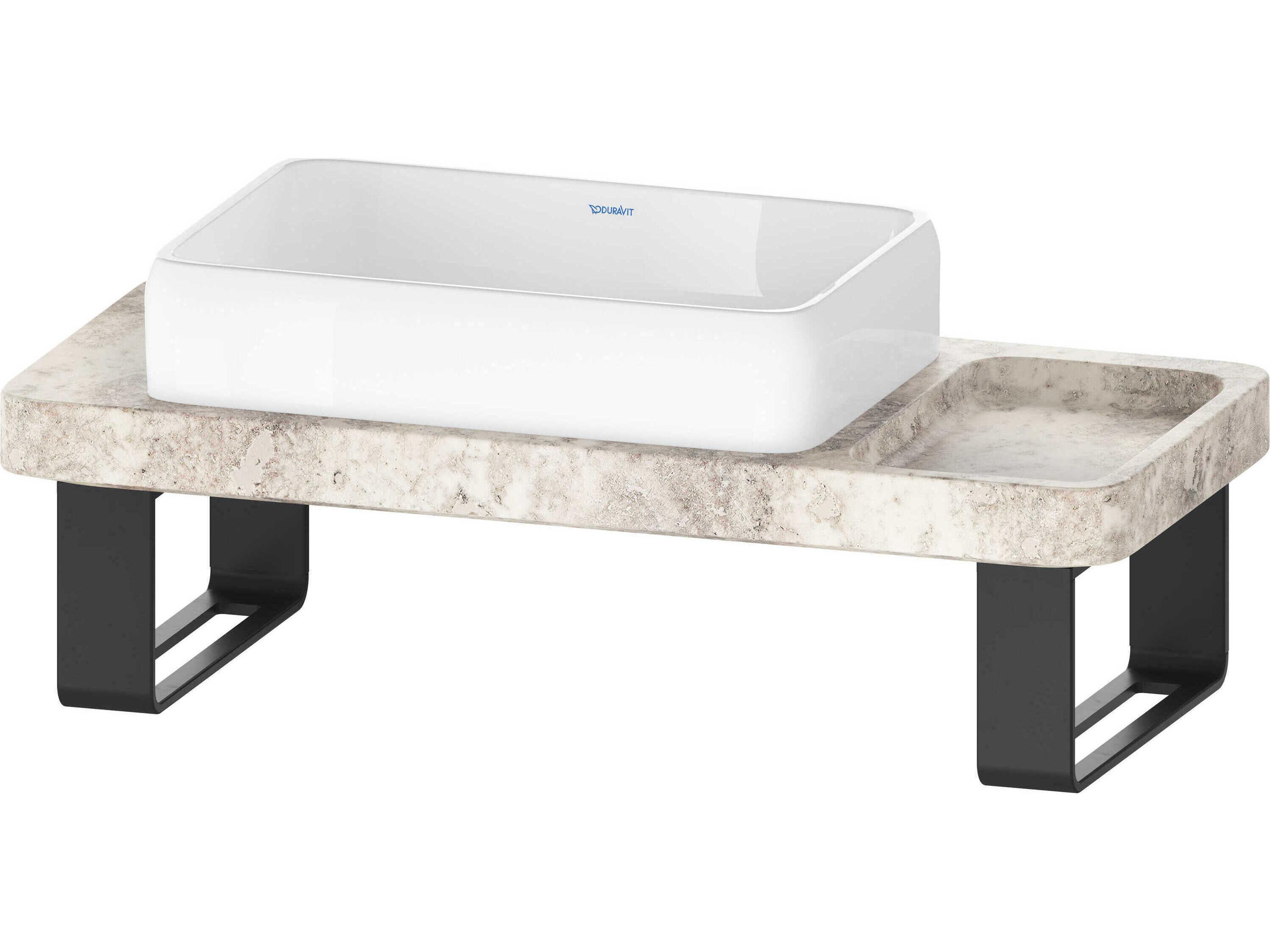 Qatego 39'' Stone Travertine Console and Sink