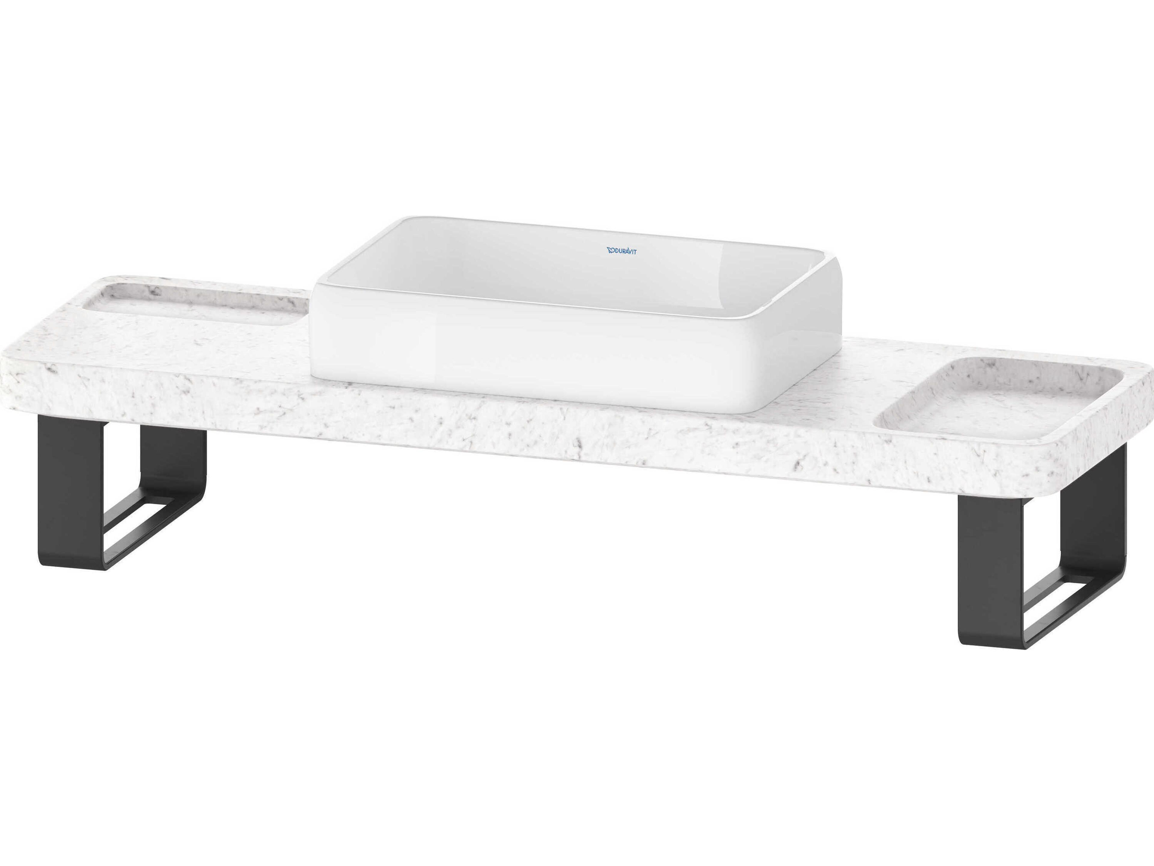 Qatego 55'' Stone Carrera Marble Console and Sink