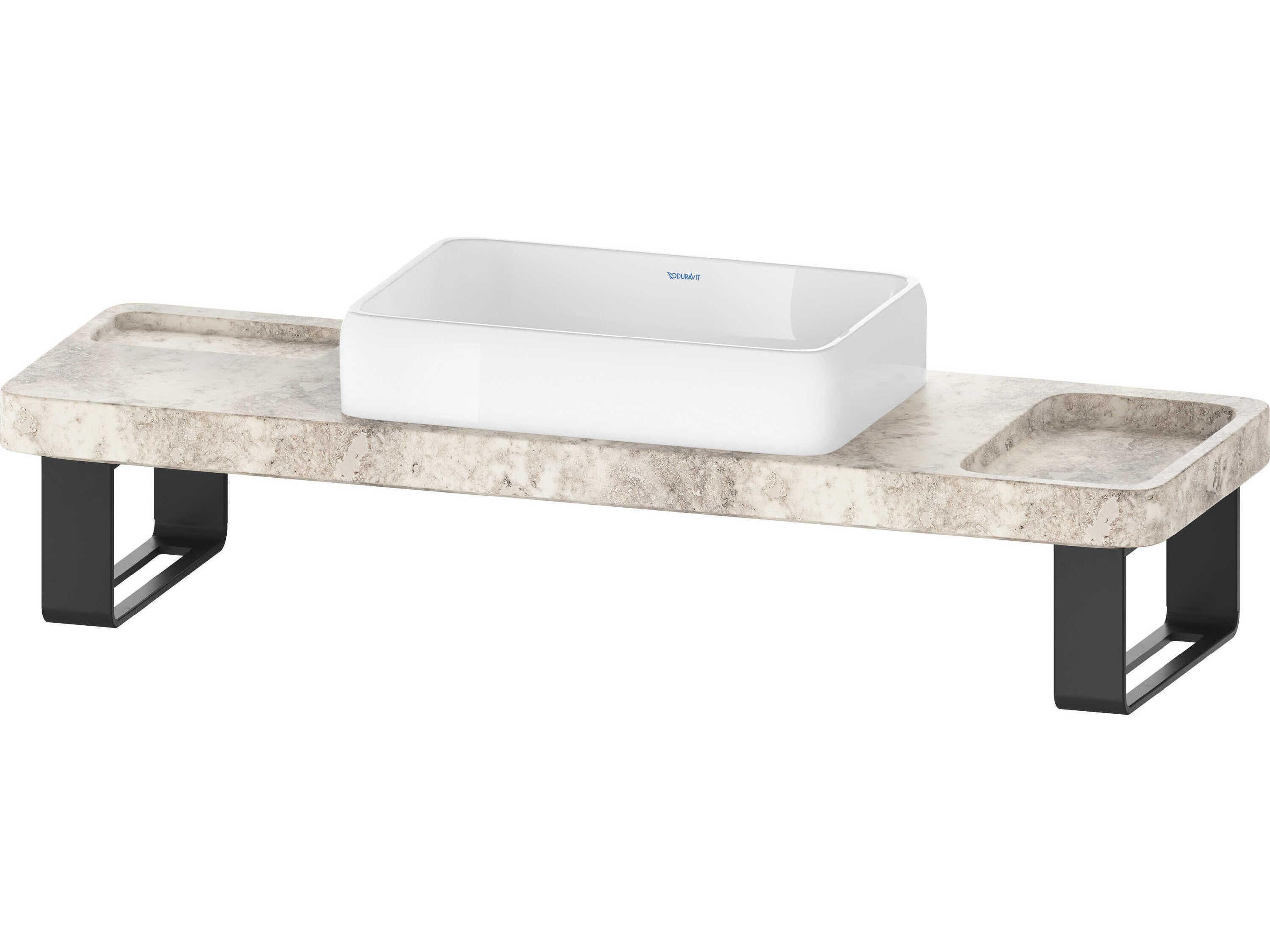Qatego 55'' Stone Travertine Console and Sink