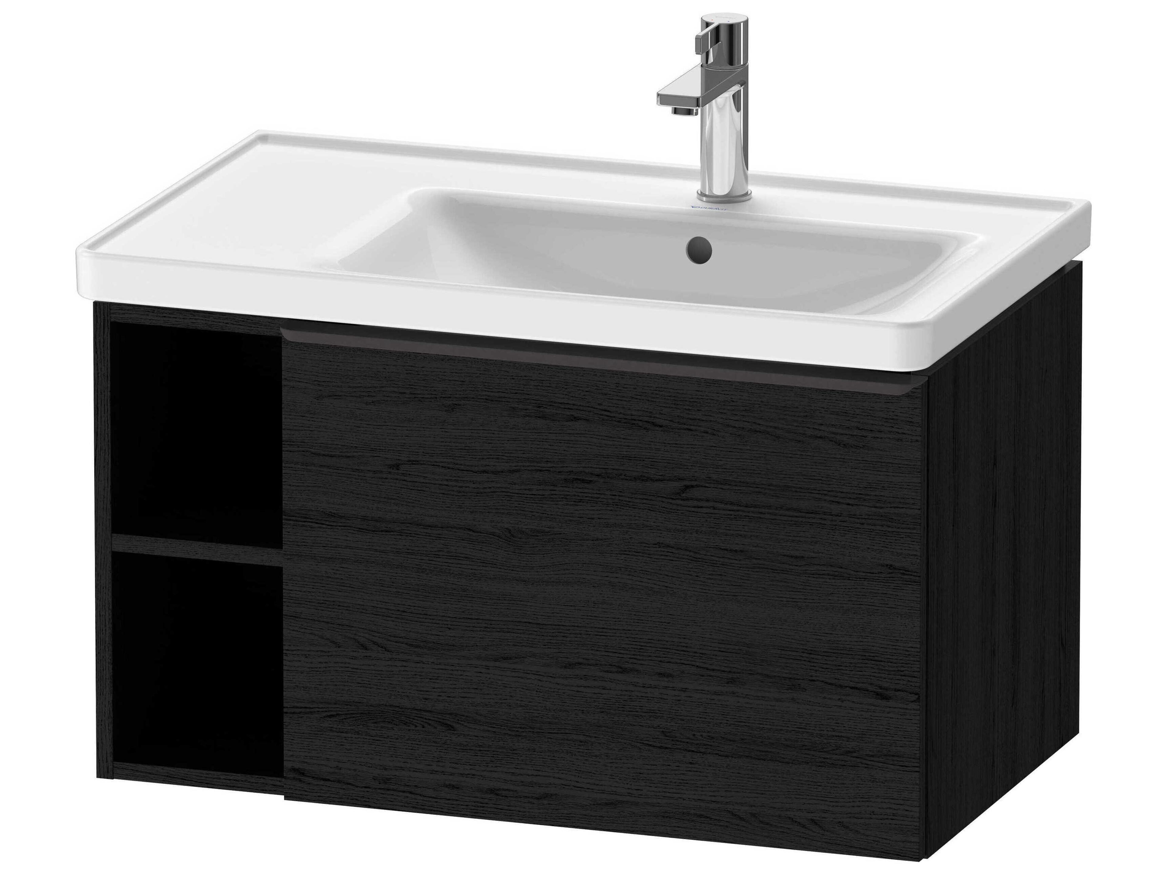D-neo 31_ Black Oak Matt Wall-Mount Vanity Cabinet