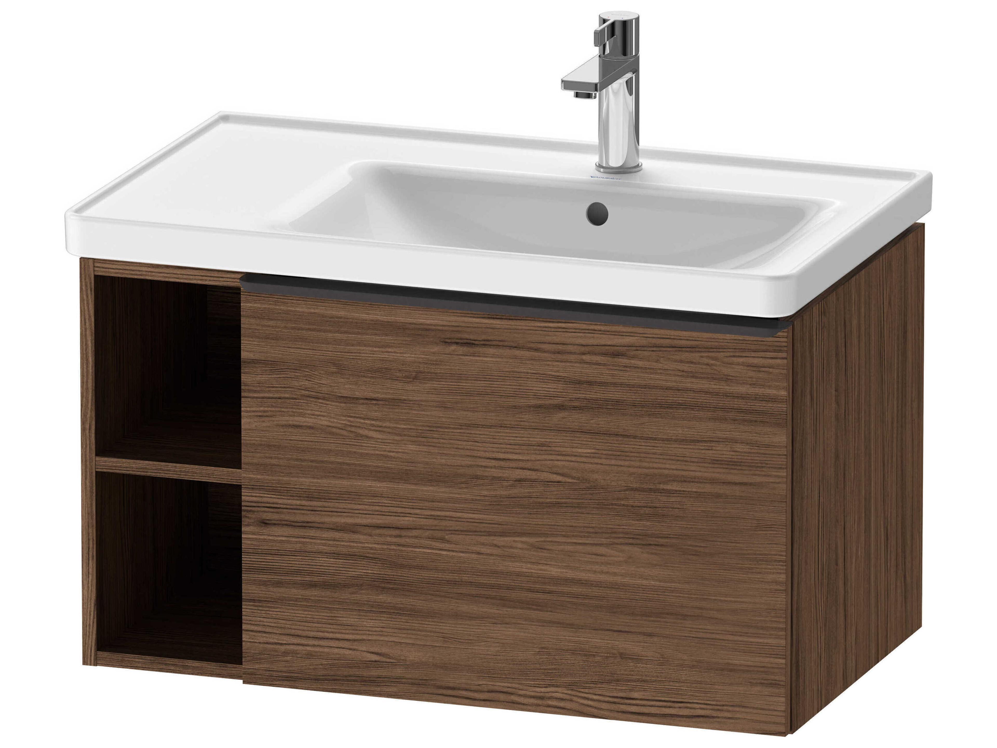 D-neo 31_ Walnut (dark) Matt Wall-Mount Vanity Cabinet