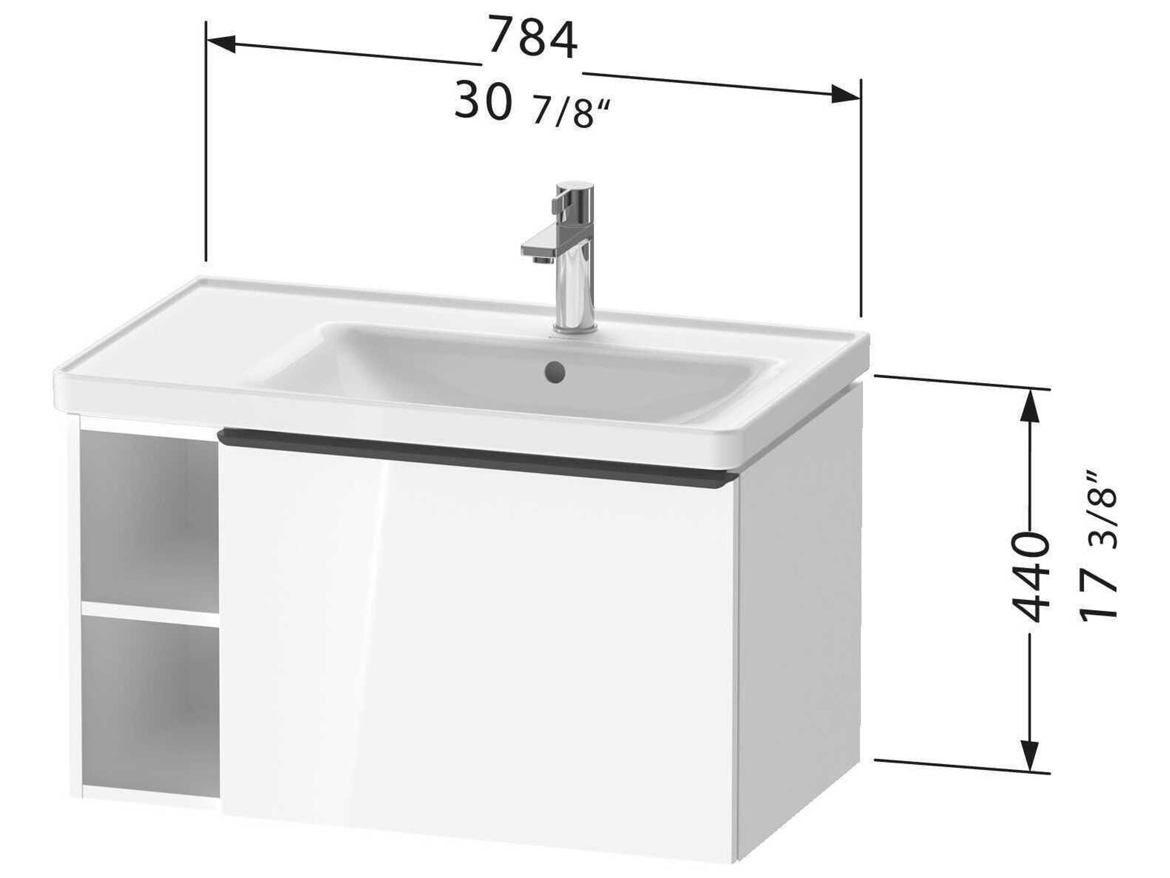 Duravit D-neo 31_ White High Gloss Wall-Mount Vanity Cabinet