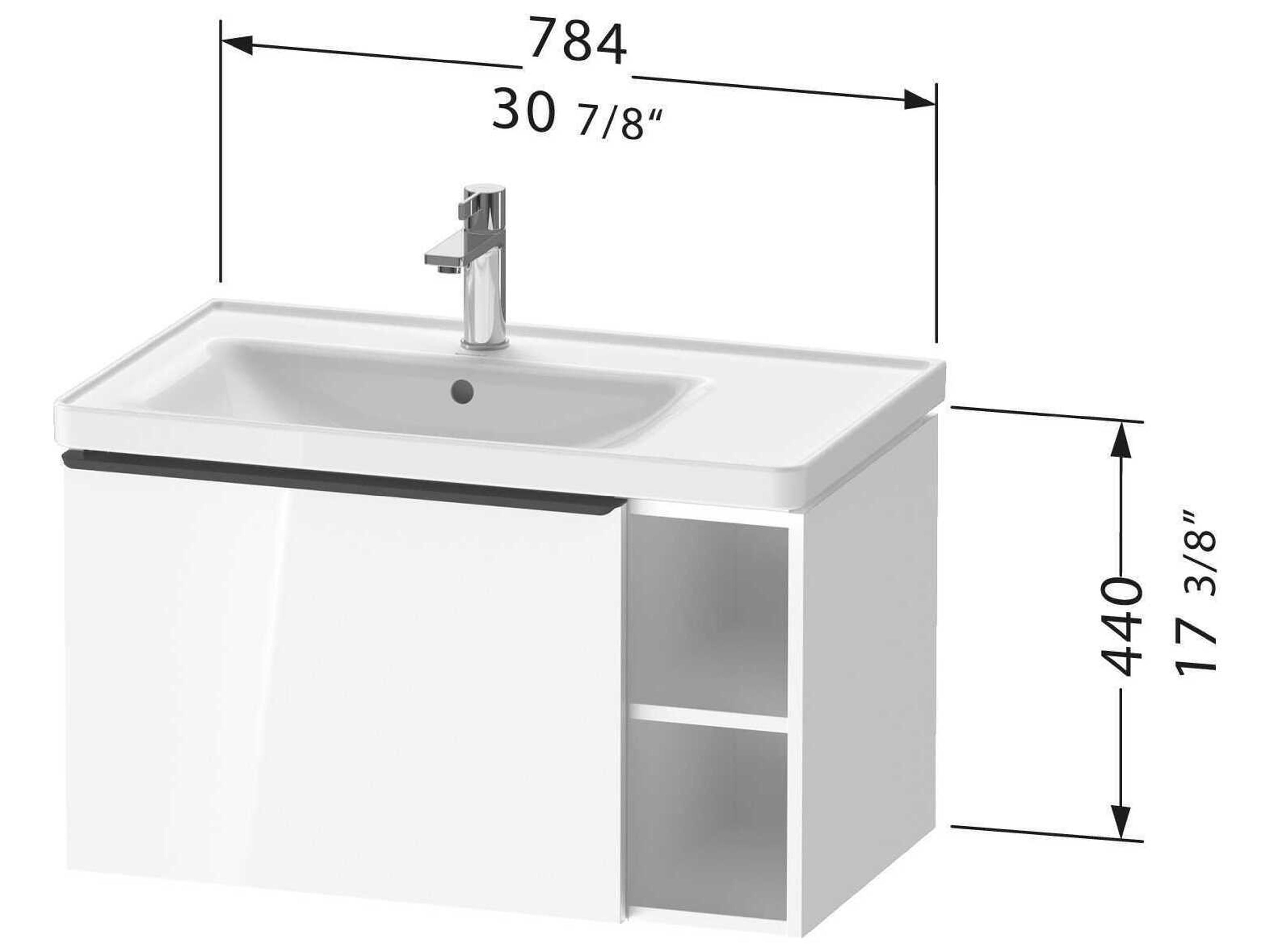 Duravit D-neo 31_ Concrete Gray Matt Wall-Mount Vanity Cabinet