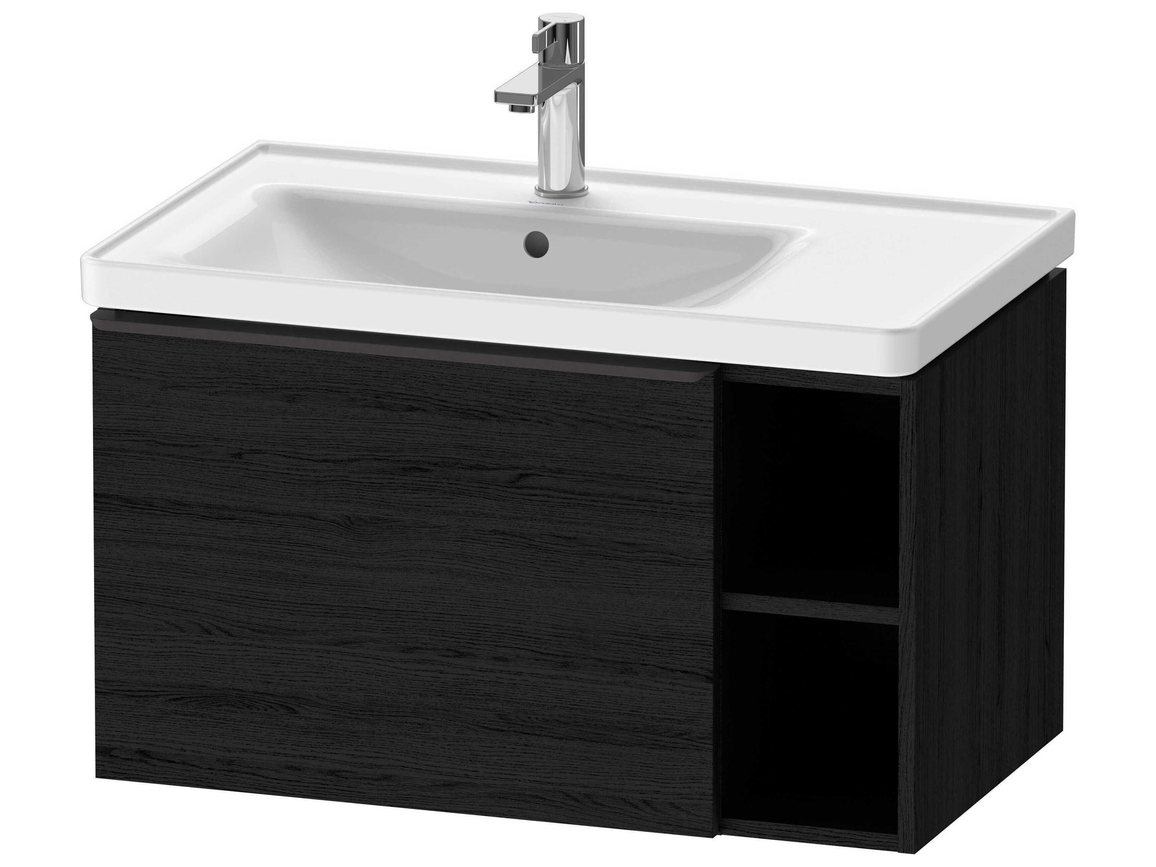 D-neo 31_ Black Oak Matt Wall-Mount Vanity Cabinet