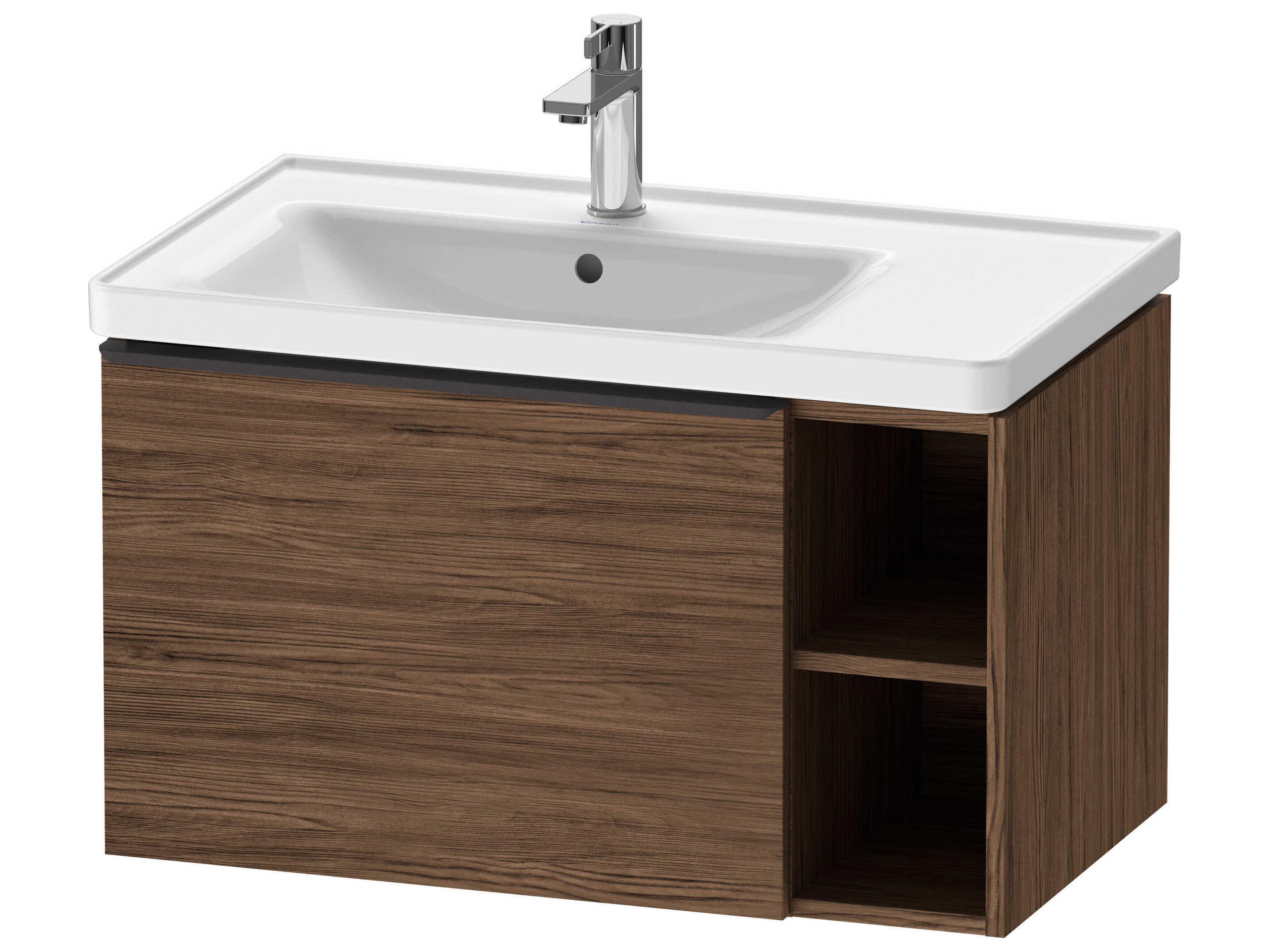 D-neo 31_ Walnut (dark) Matt Wall-Mount Vanity Cabinet