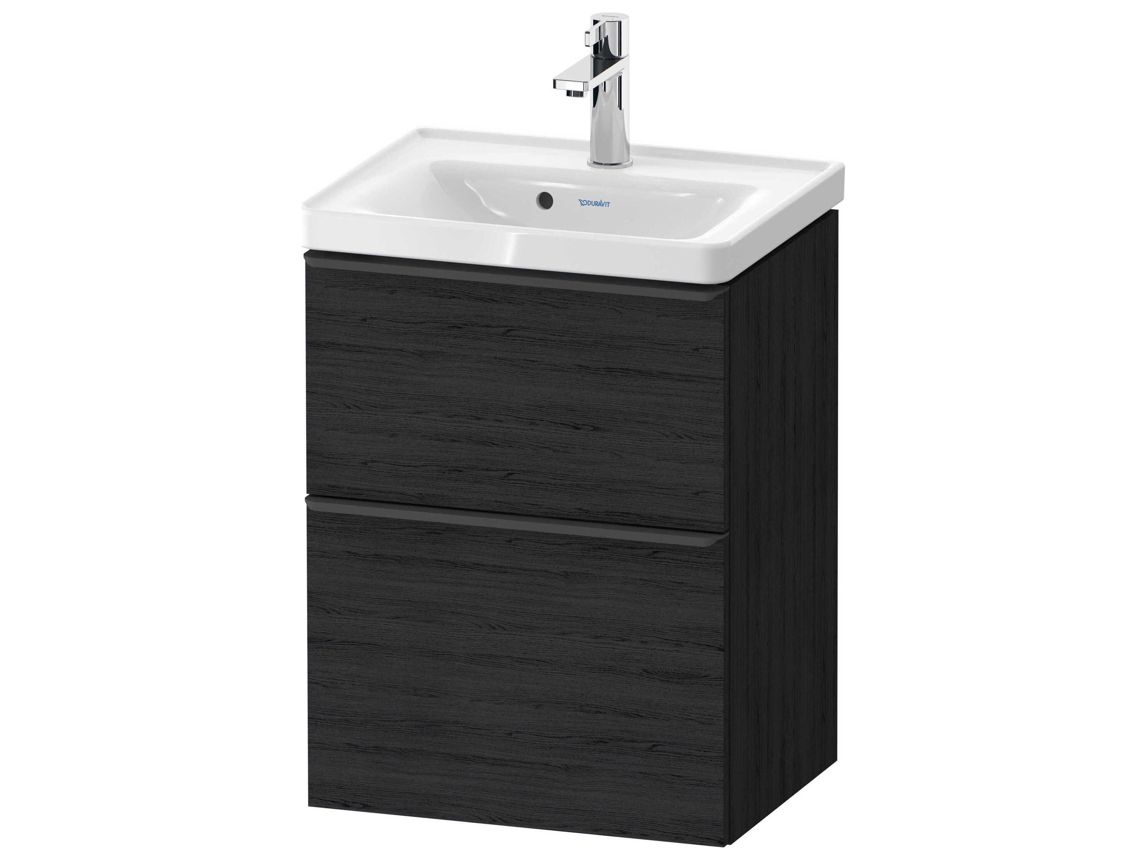 D-neo 19'' Black Oak Matt 2- Drawers Wall Mount Vanity