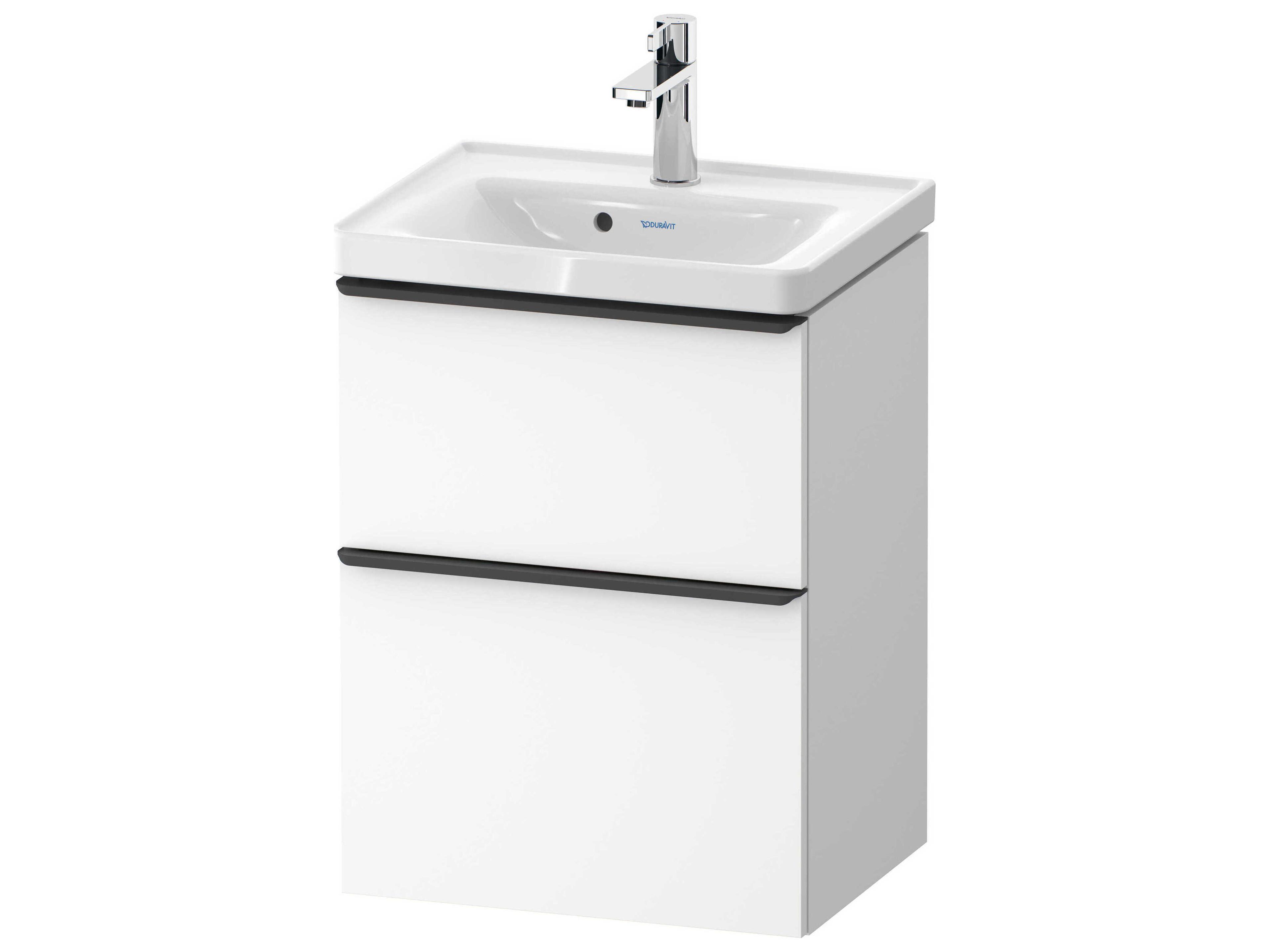 D-neo 19'' White Matt 2- Drawers Wall Mount Vanity