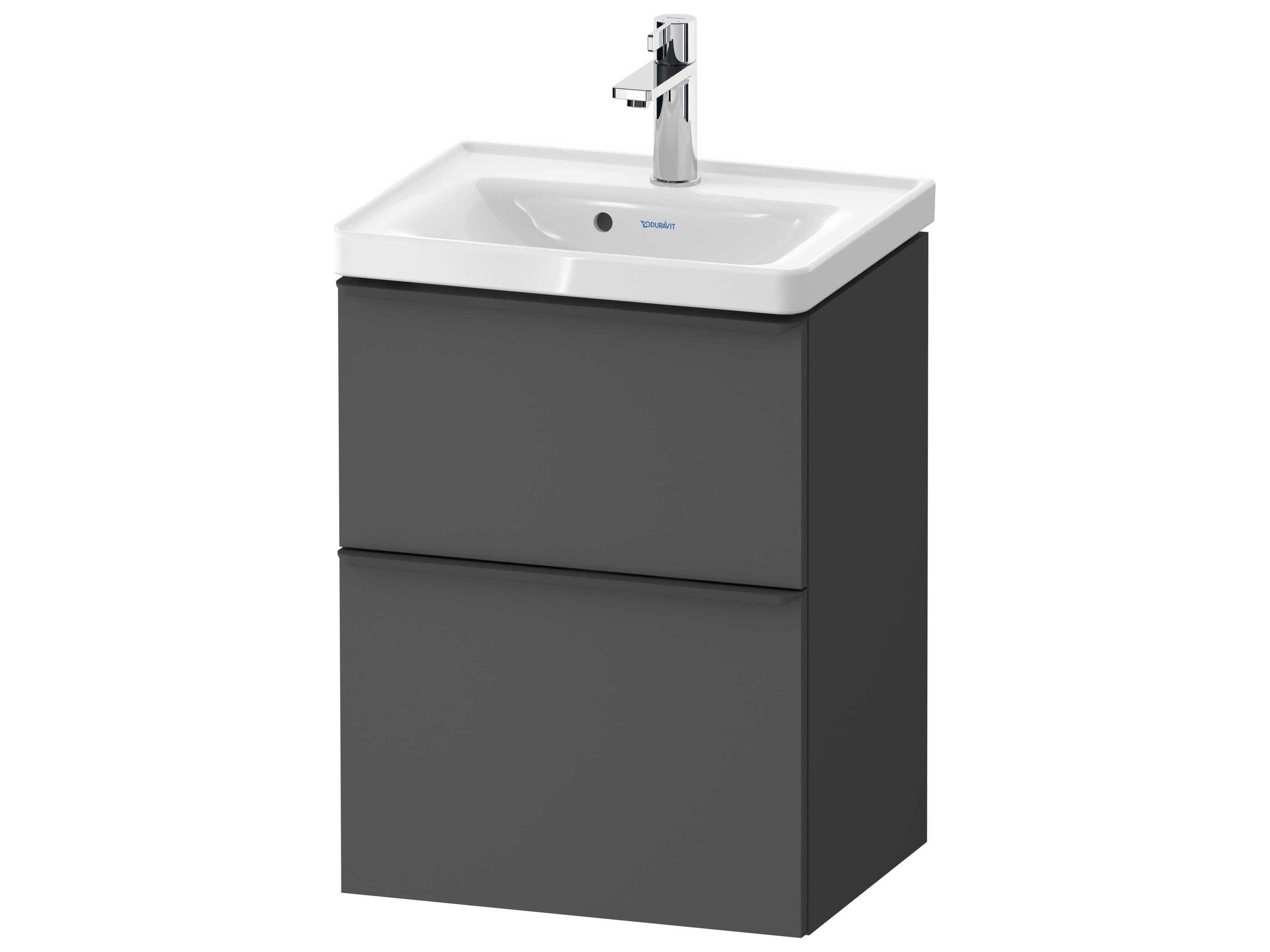 D-neo 19'' Graphite Matt 2-Drawers Wall Mount Vanity